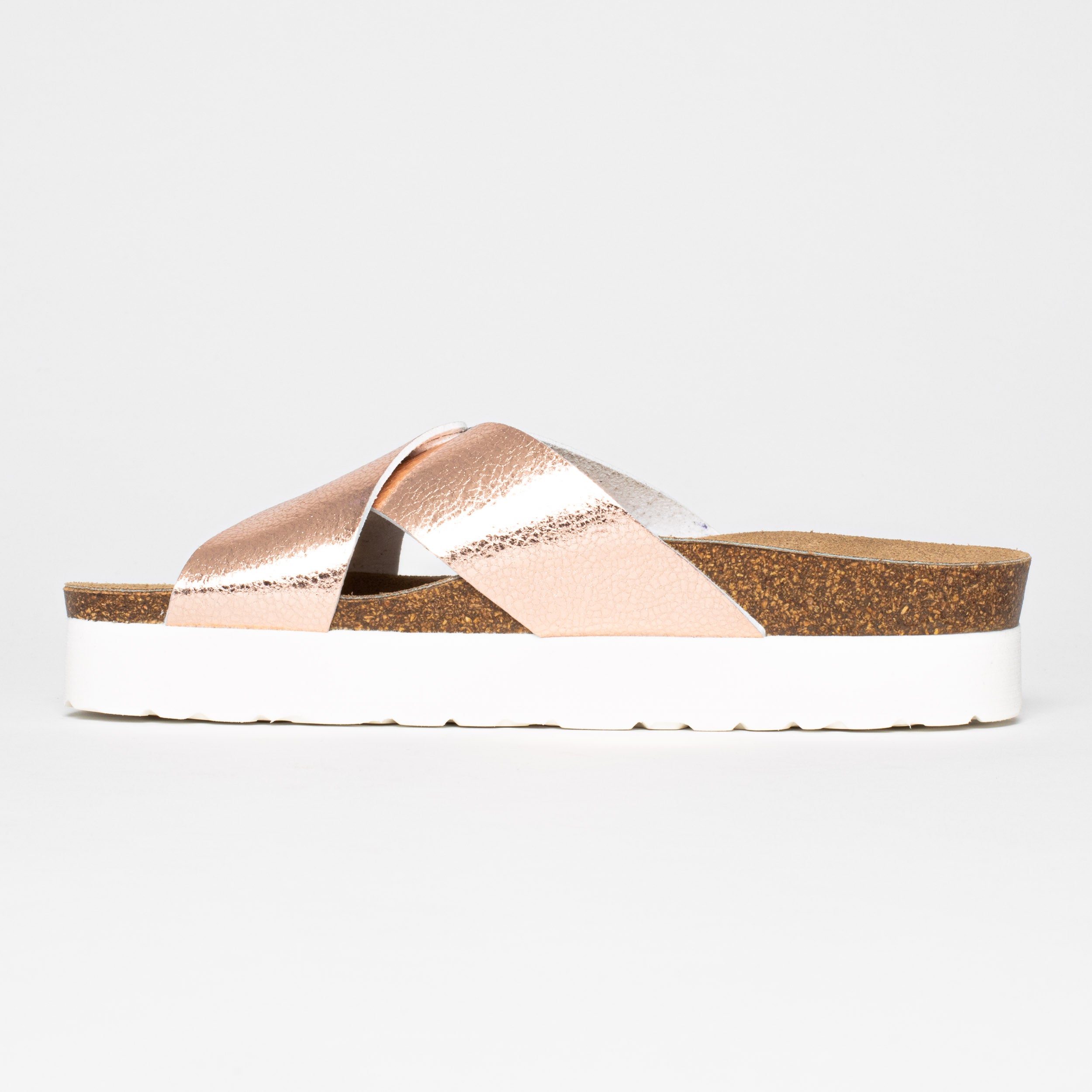 Sandalias con plataforma en oro rosa Ajax