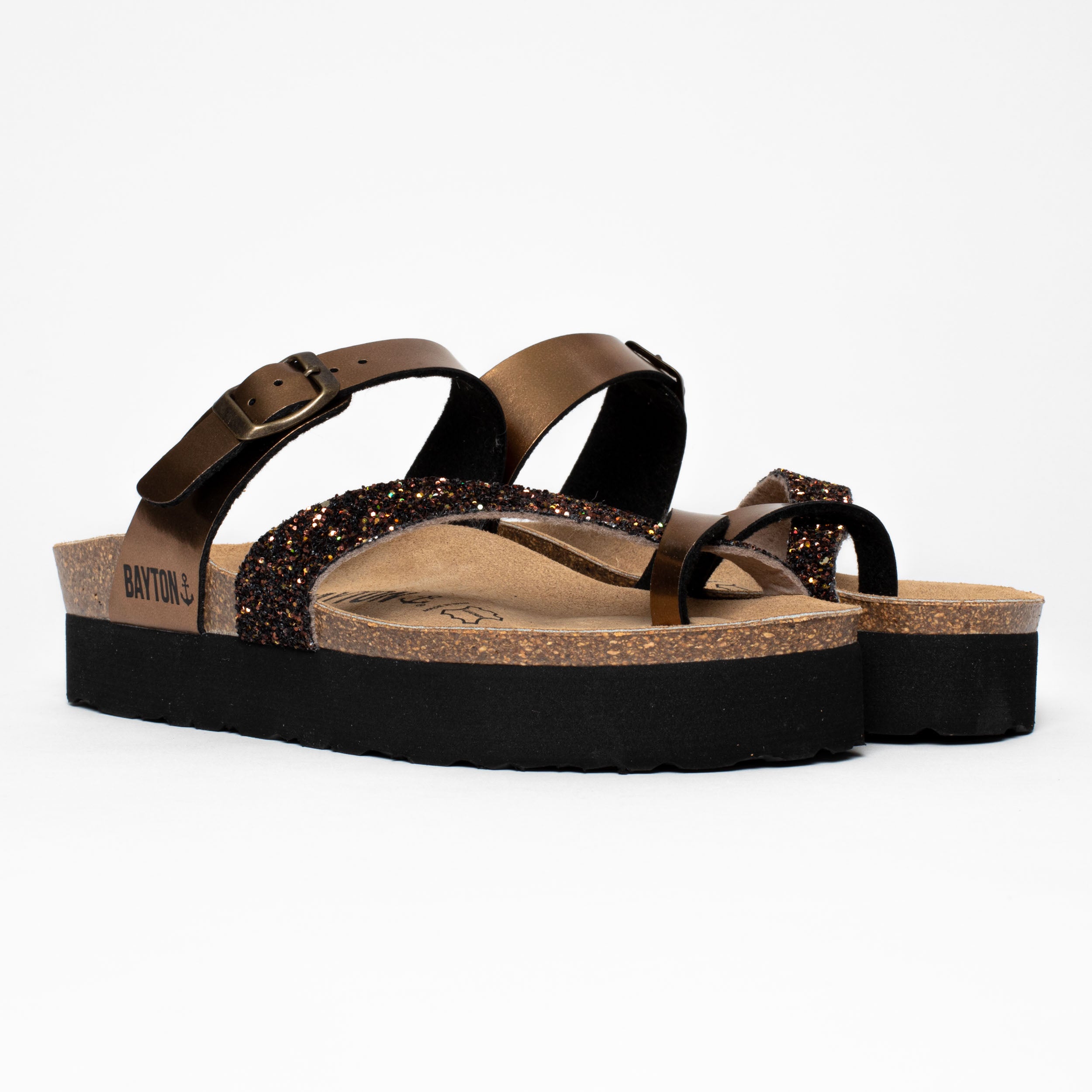 Andromac Bronze Platform Sandals