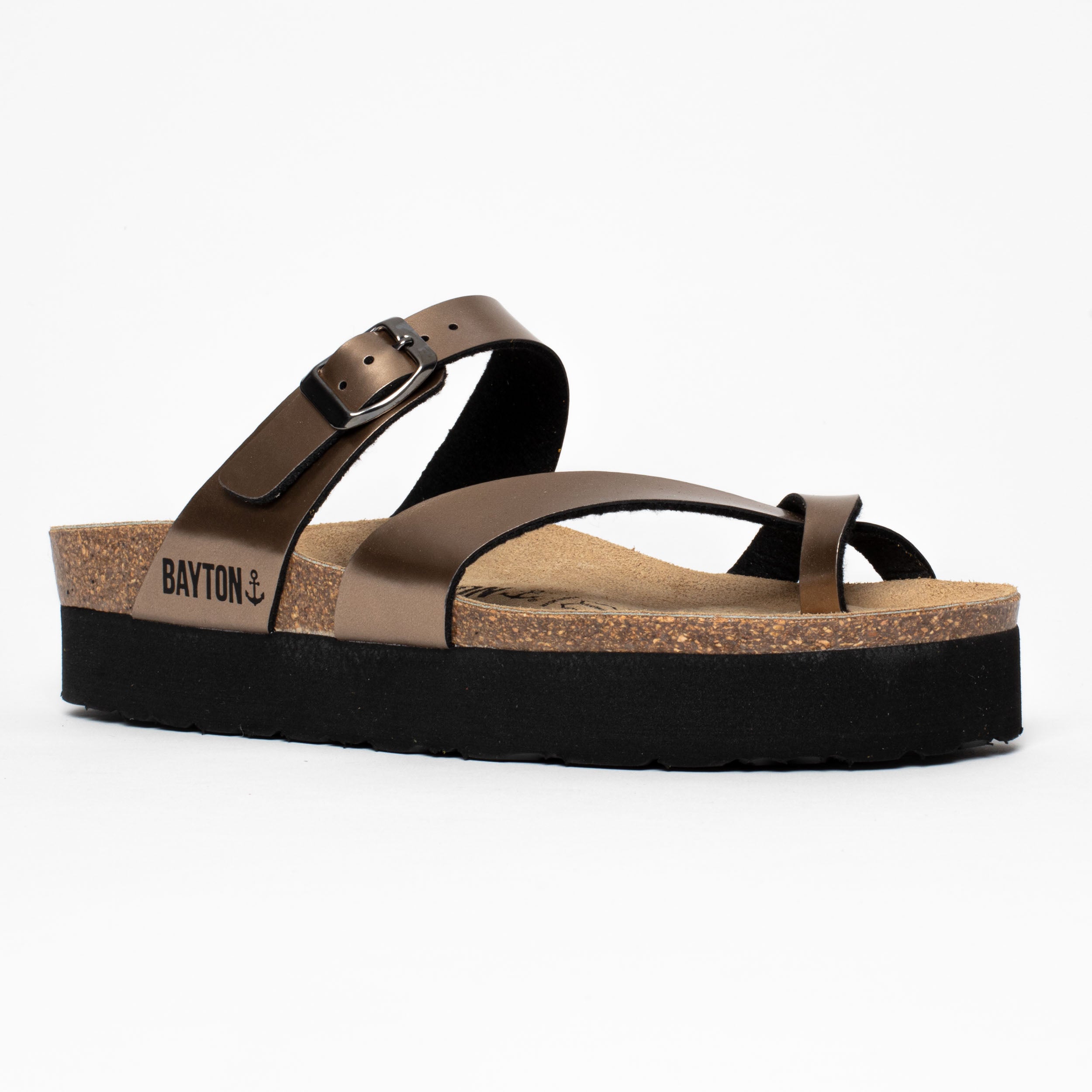 Andromac Mocha Platform Sandals