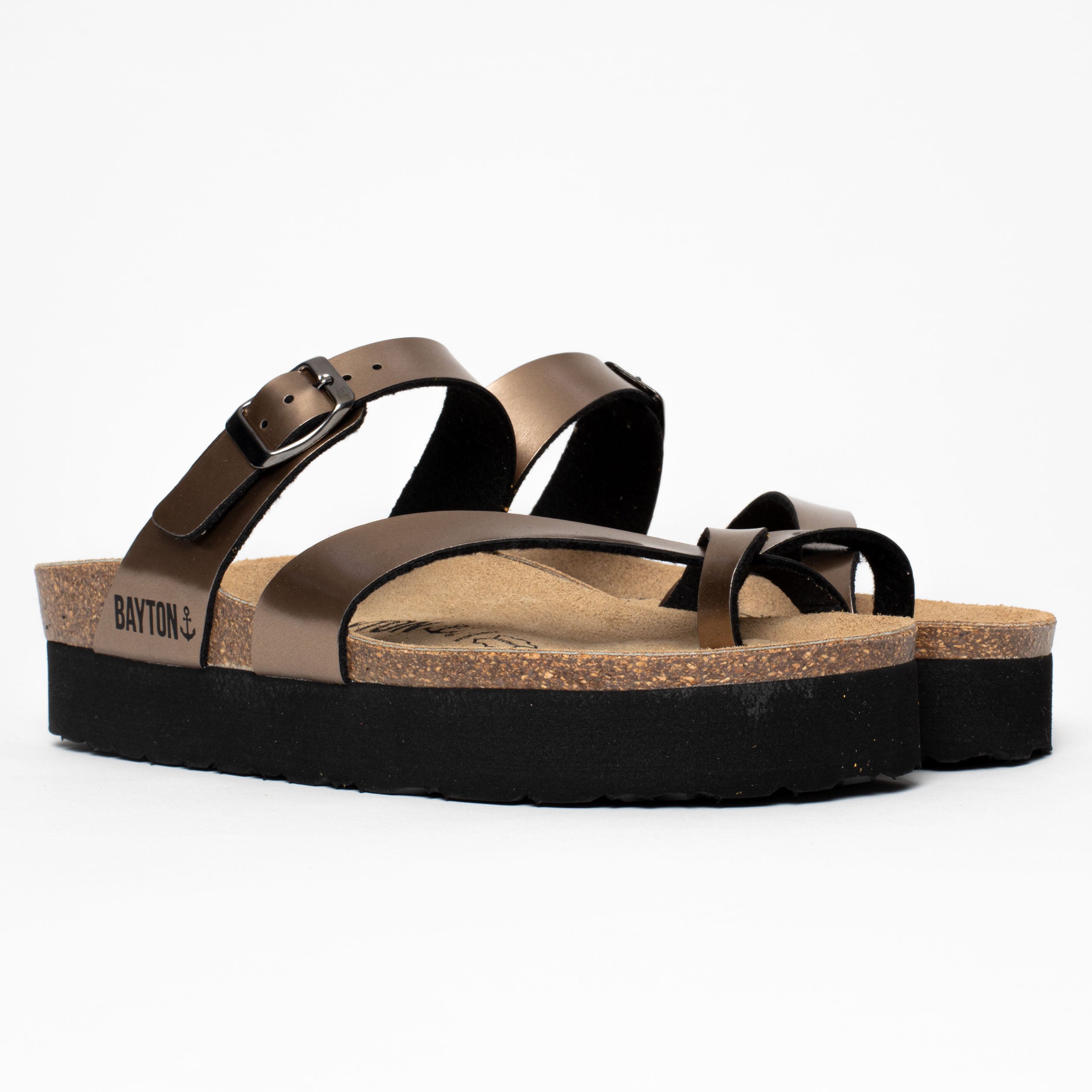 Andromac Mocha Platform Sandals