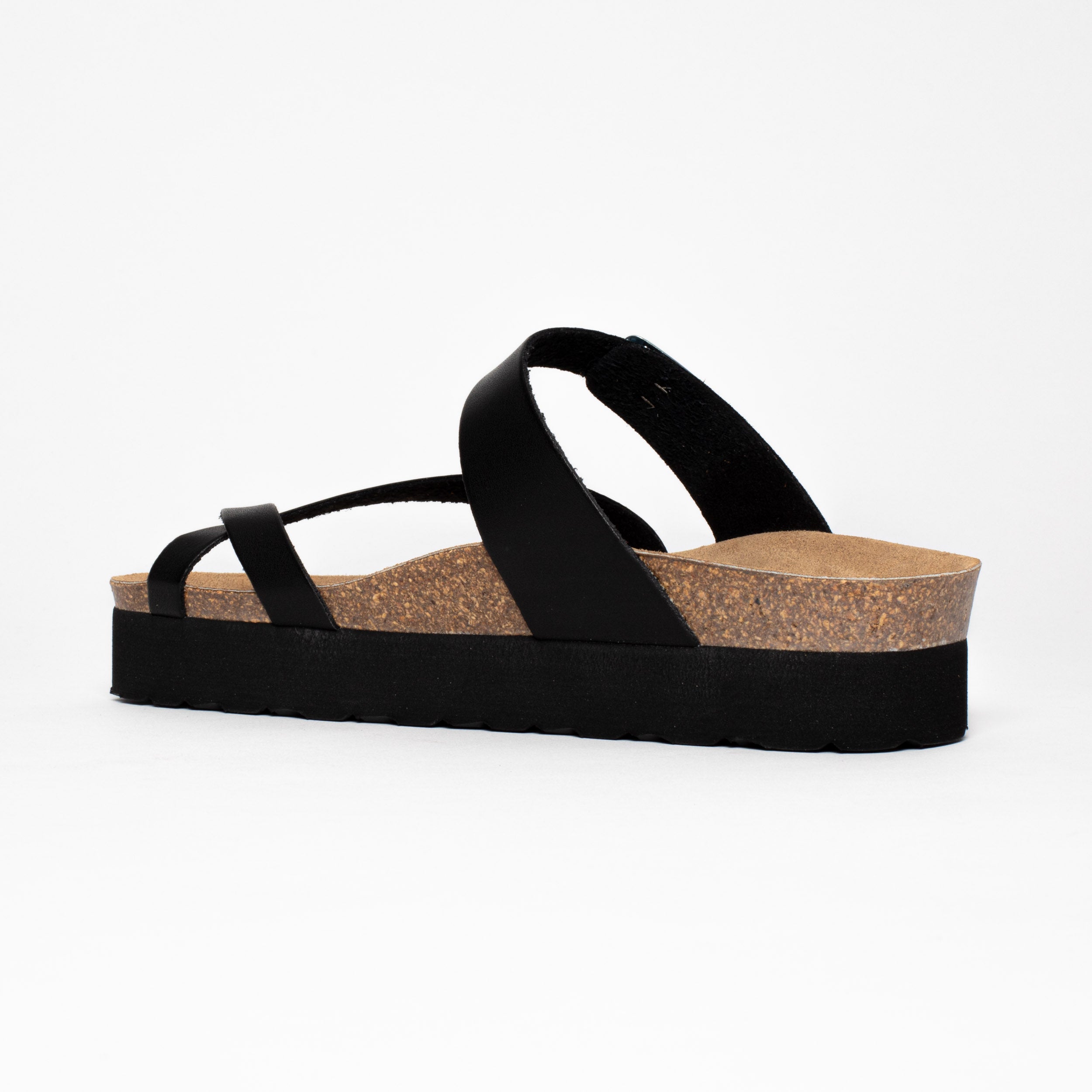 Andromac Black Platform Sandals