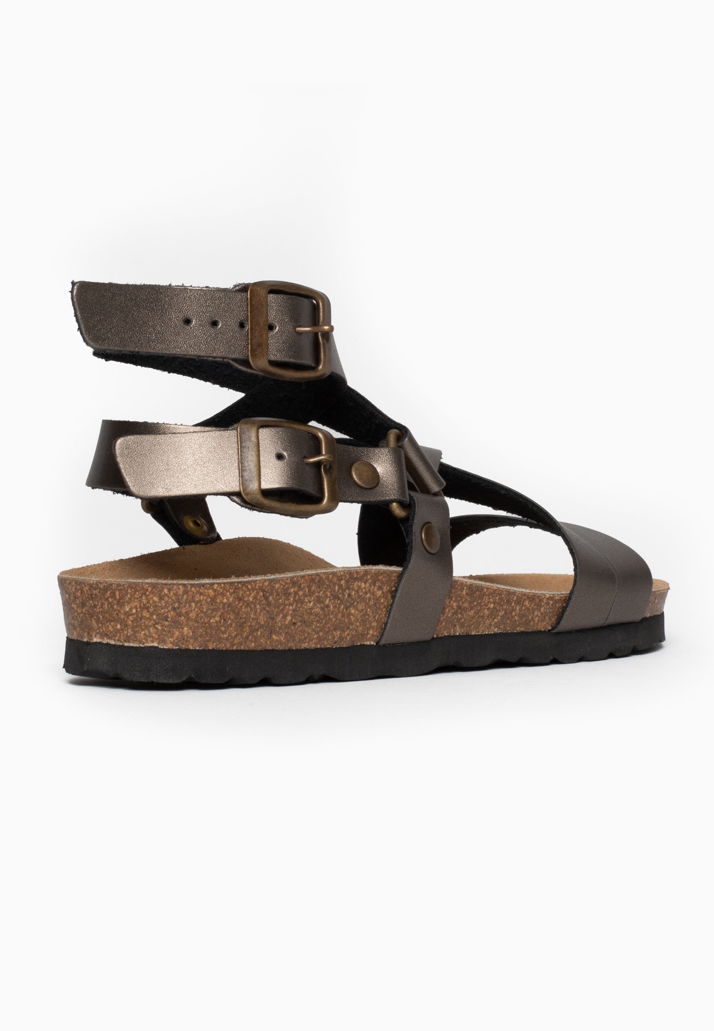 Armidale Pewter Multi-Strap Sandals