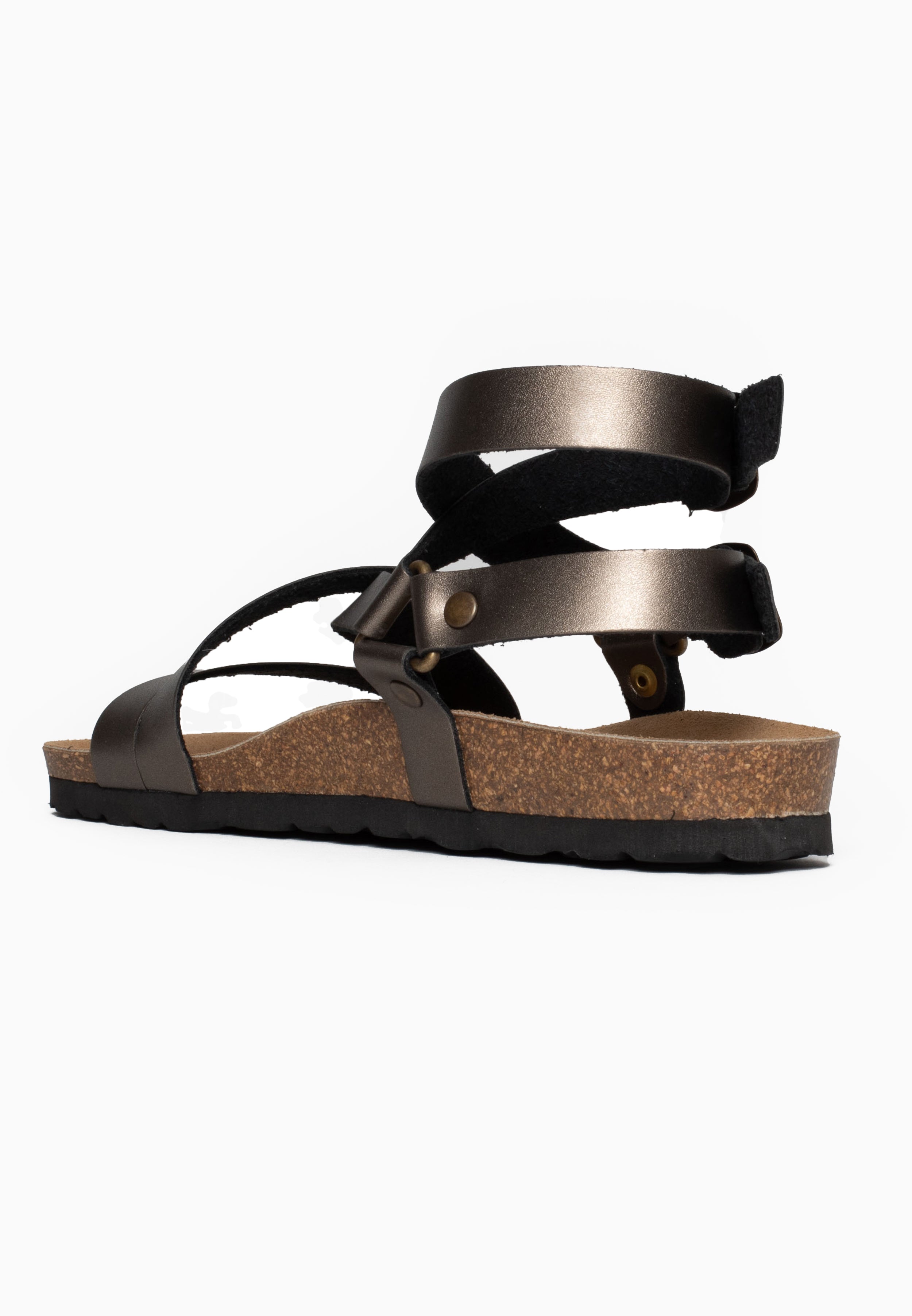 Armidale Pewter Multi-Strap Sandals