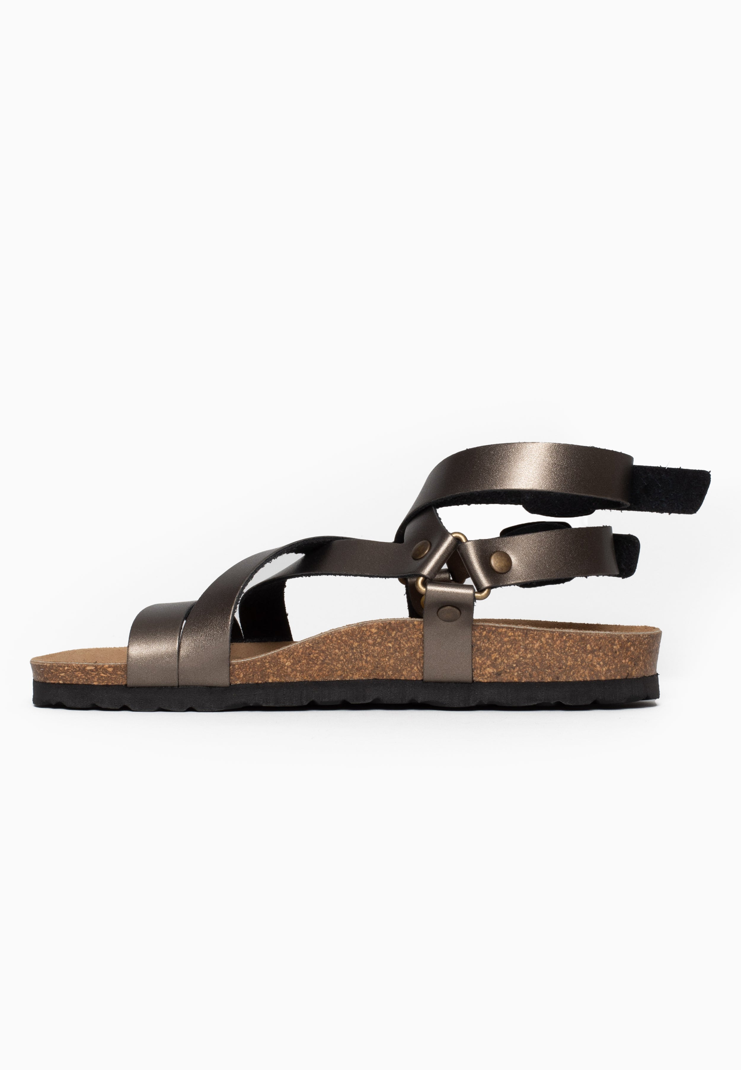 Armidale Pewter Multi-Strap Sandals