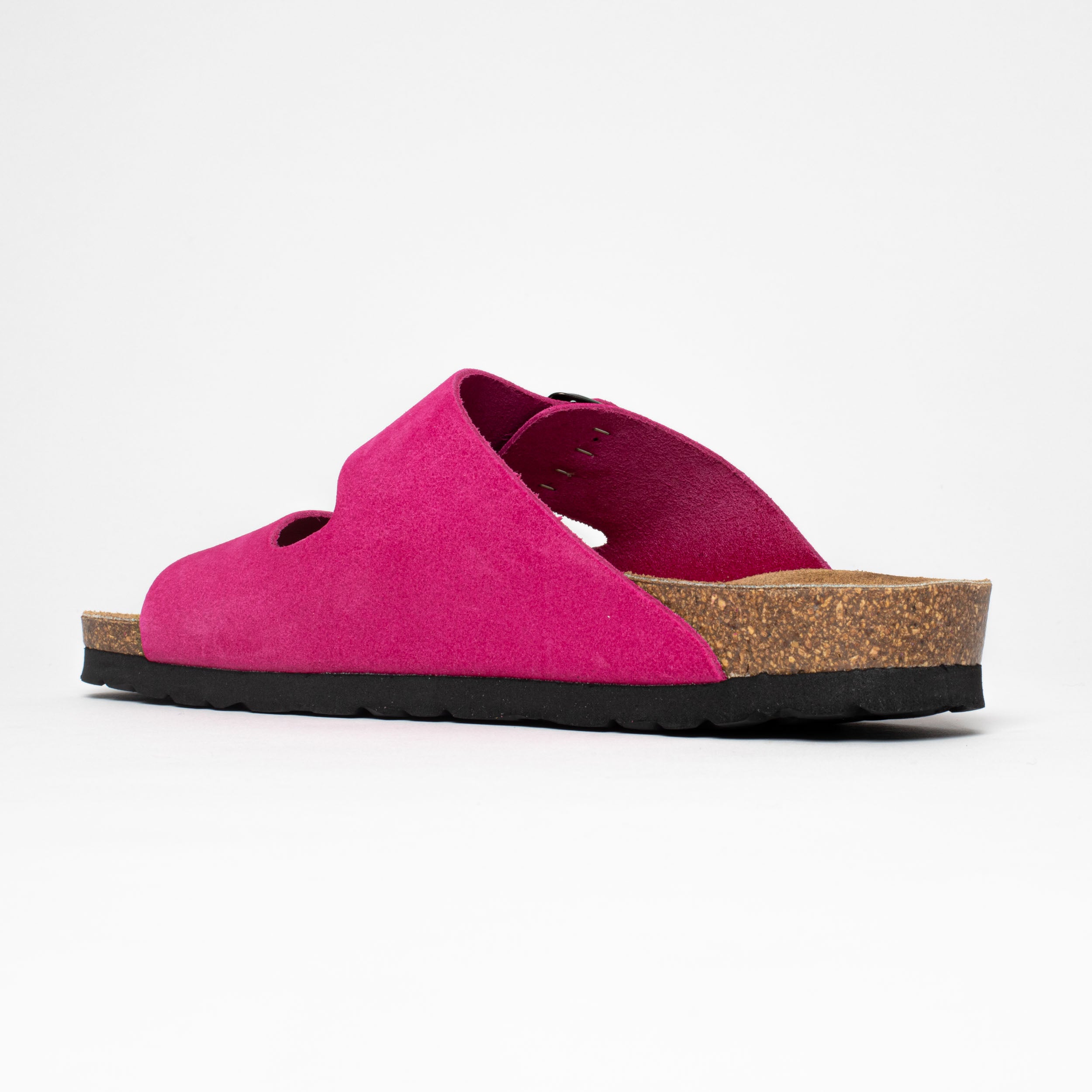 Sandales 2 Brides Atlas Fuchsia en Cuir Suédé