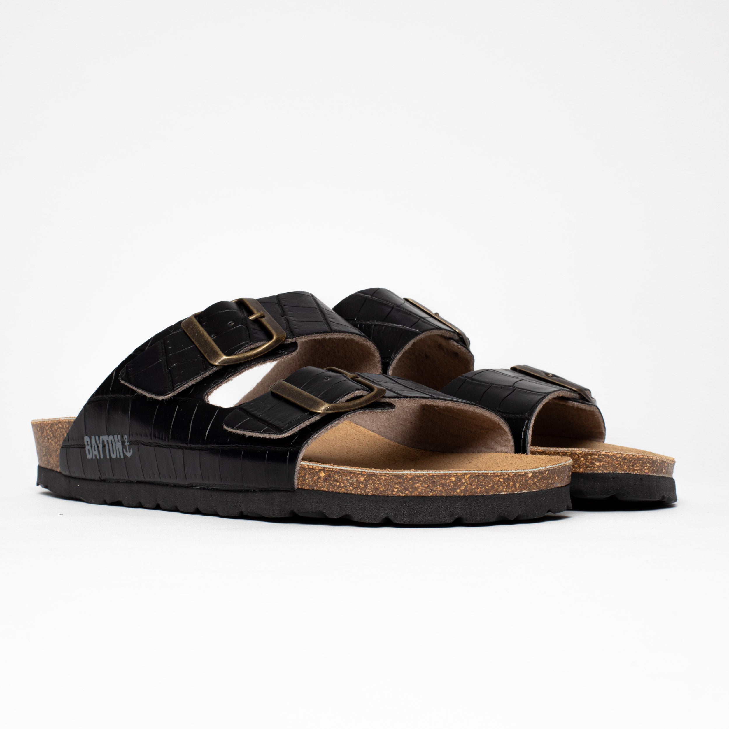 Atlas Black 2 Strap Sandals