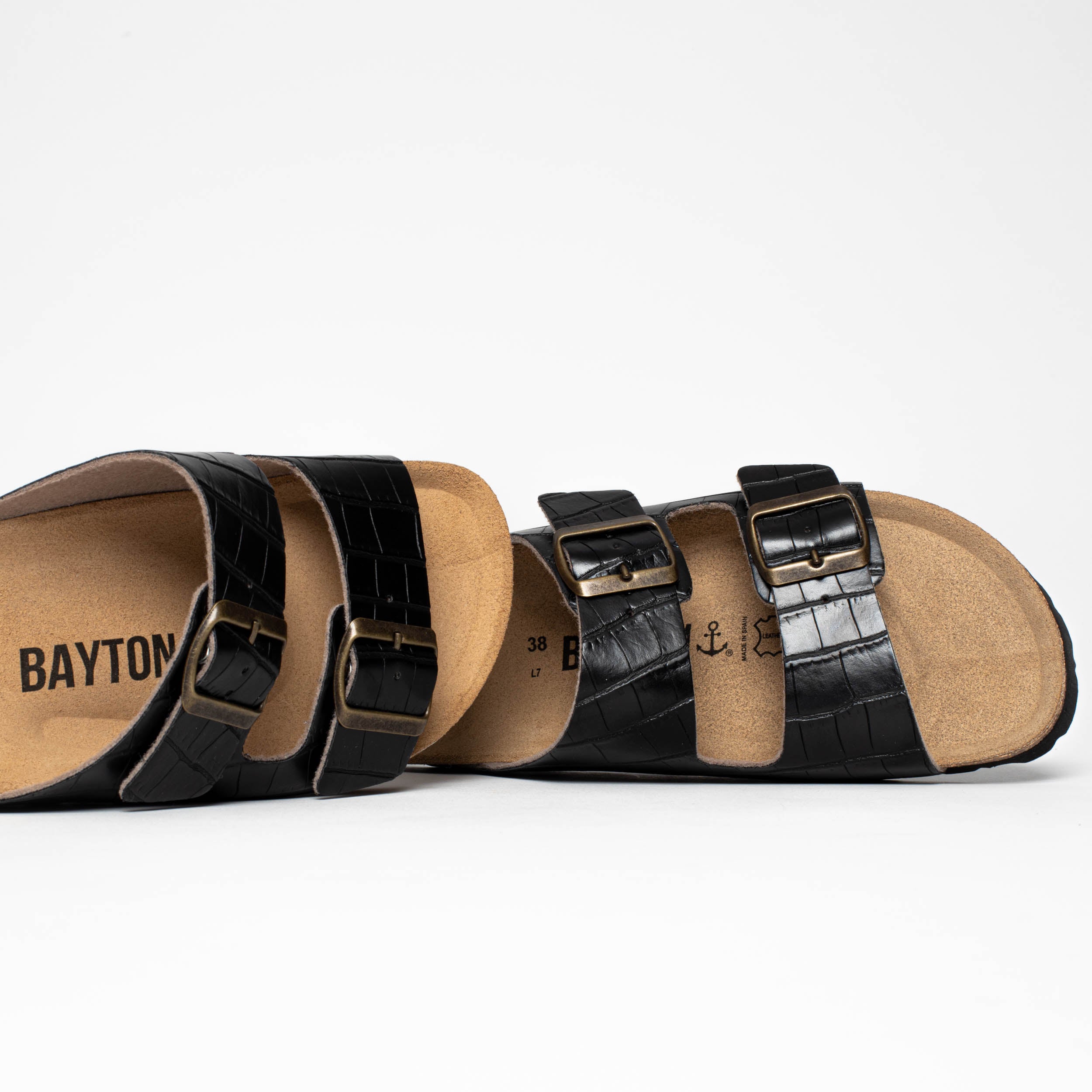 Atlas Black 2 Strap Sandals