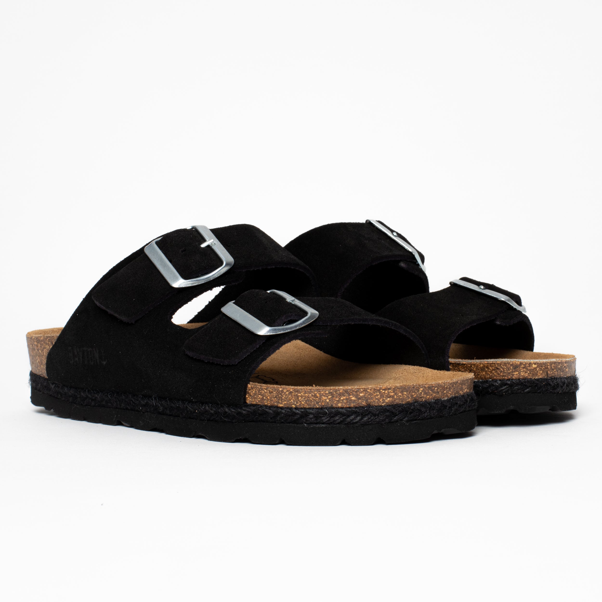 Sandalias Benalla Negras 2 Tiras