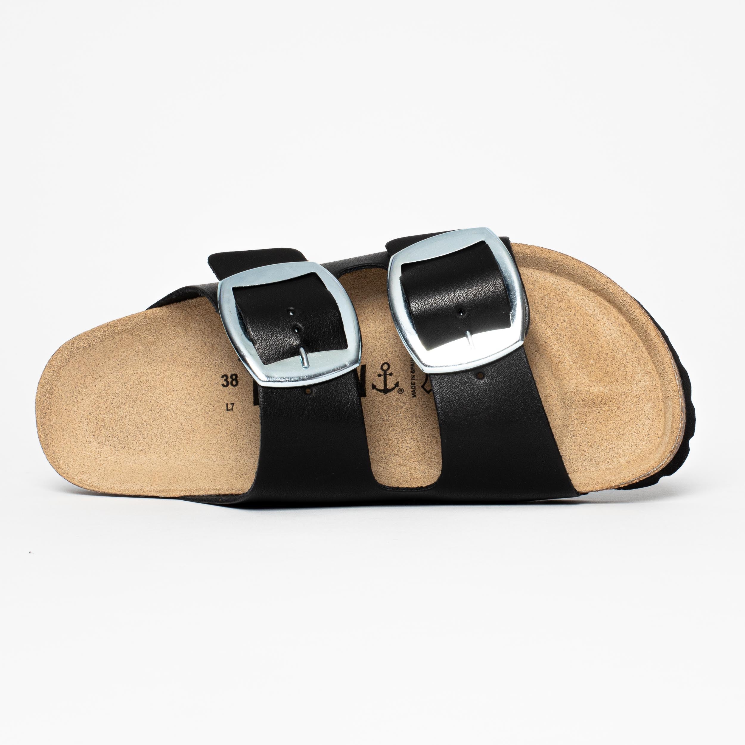 Alicante Black 2 Strap Sandals