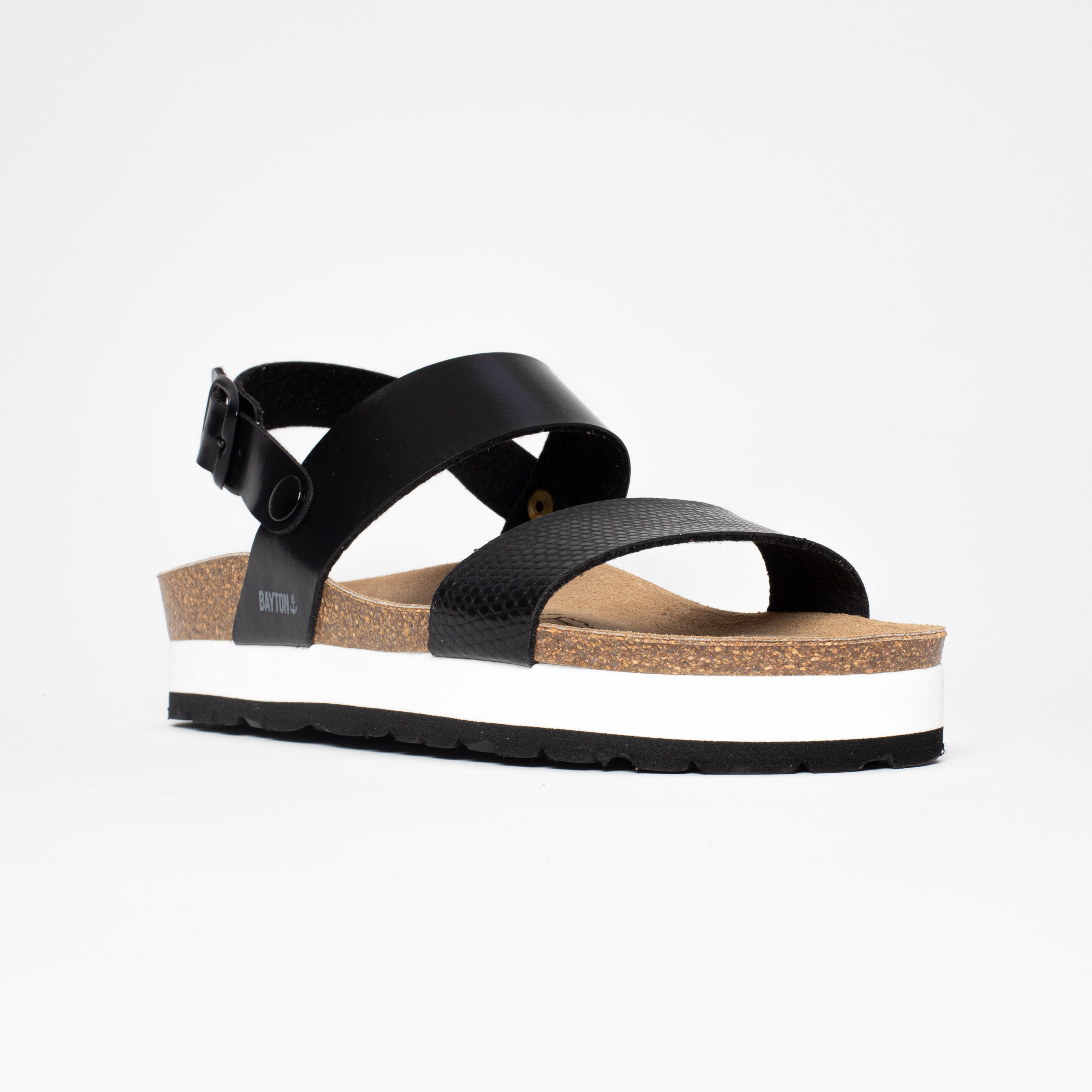 Gladstone Black Platform Sandals