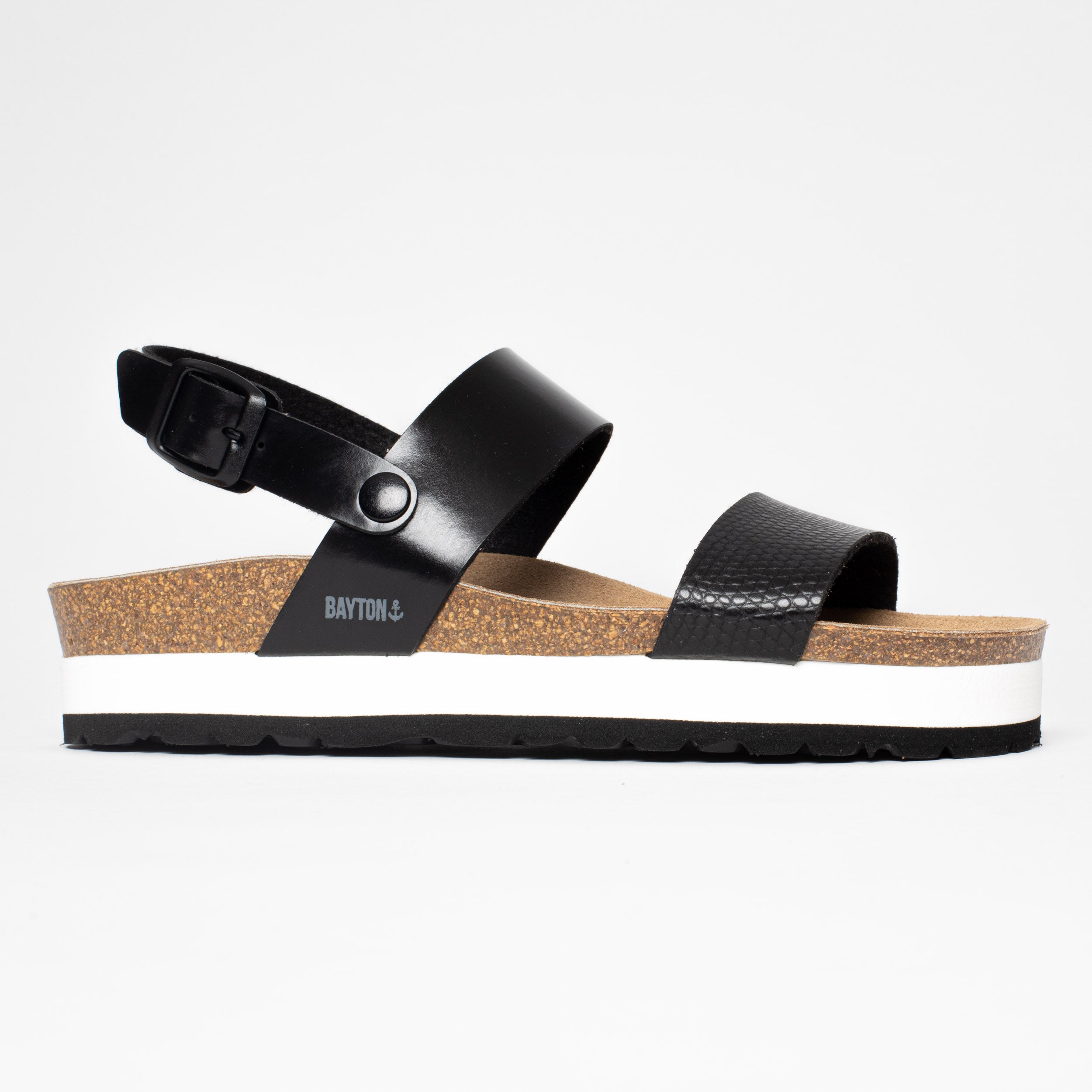 Gladstone Black Platform Sandals