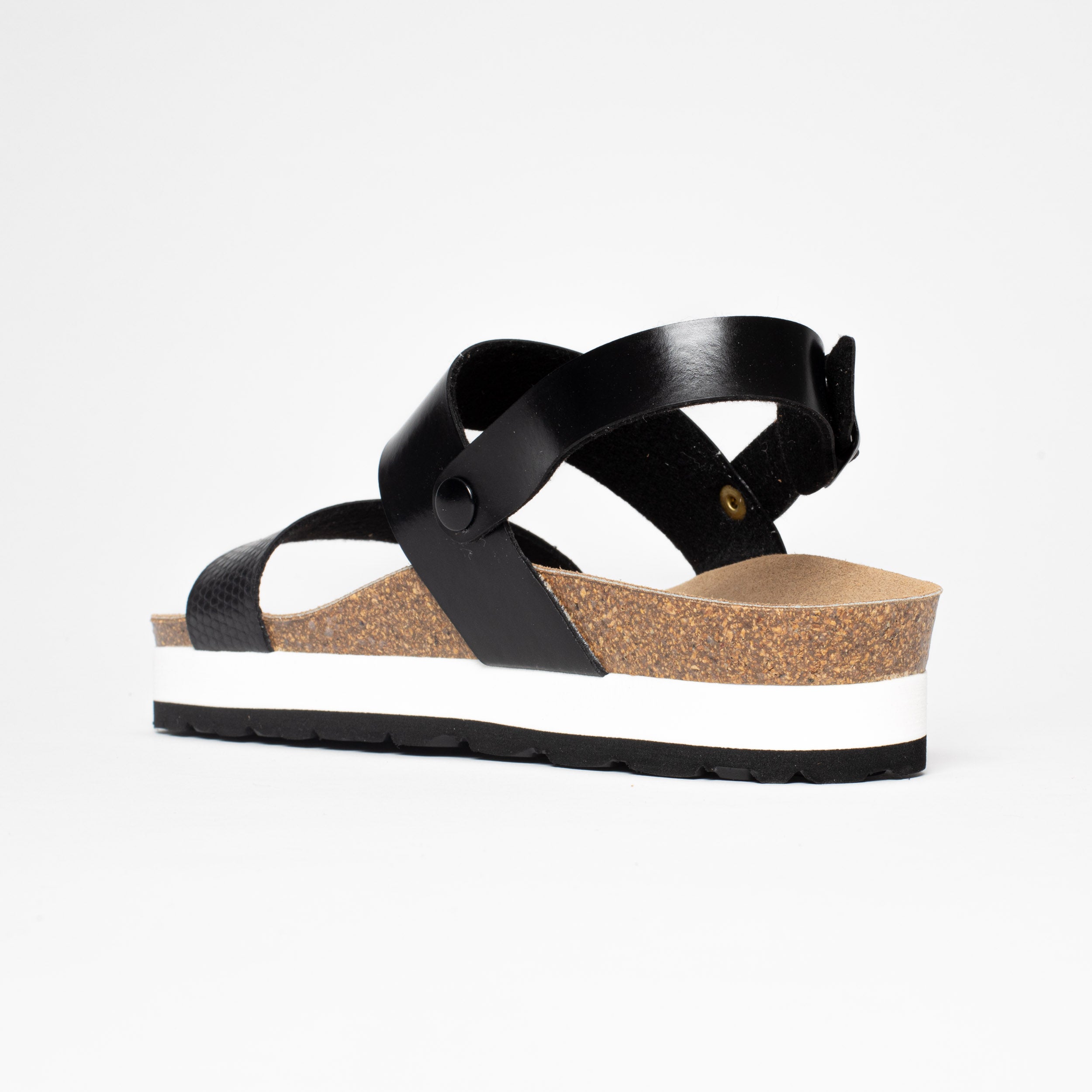 Gladstone Black Platform Sandals