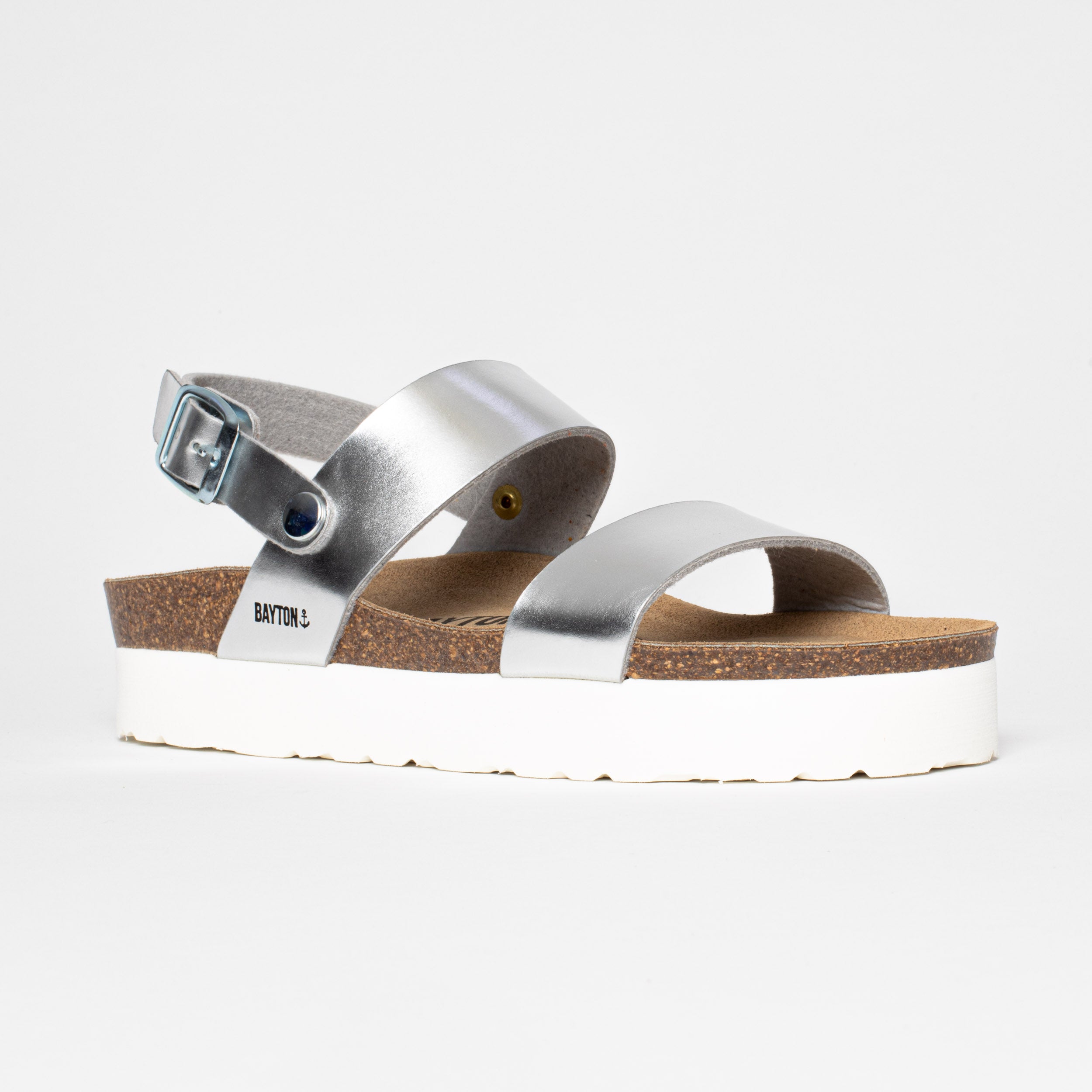 Gladstone Silver Platform Sandals