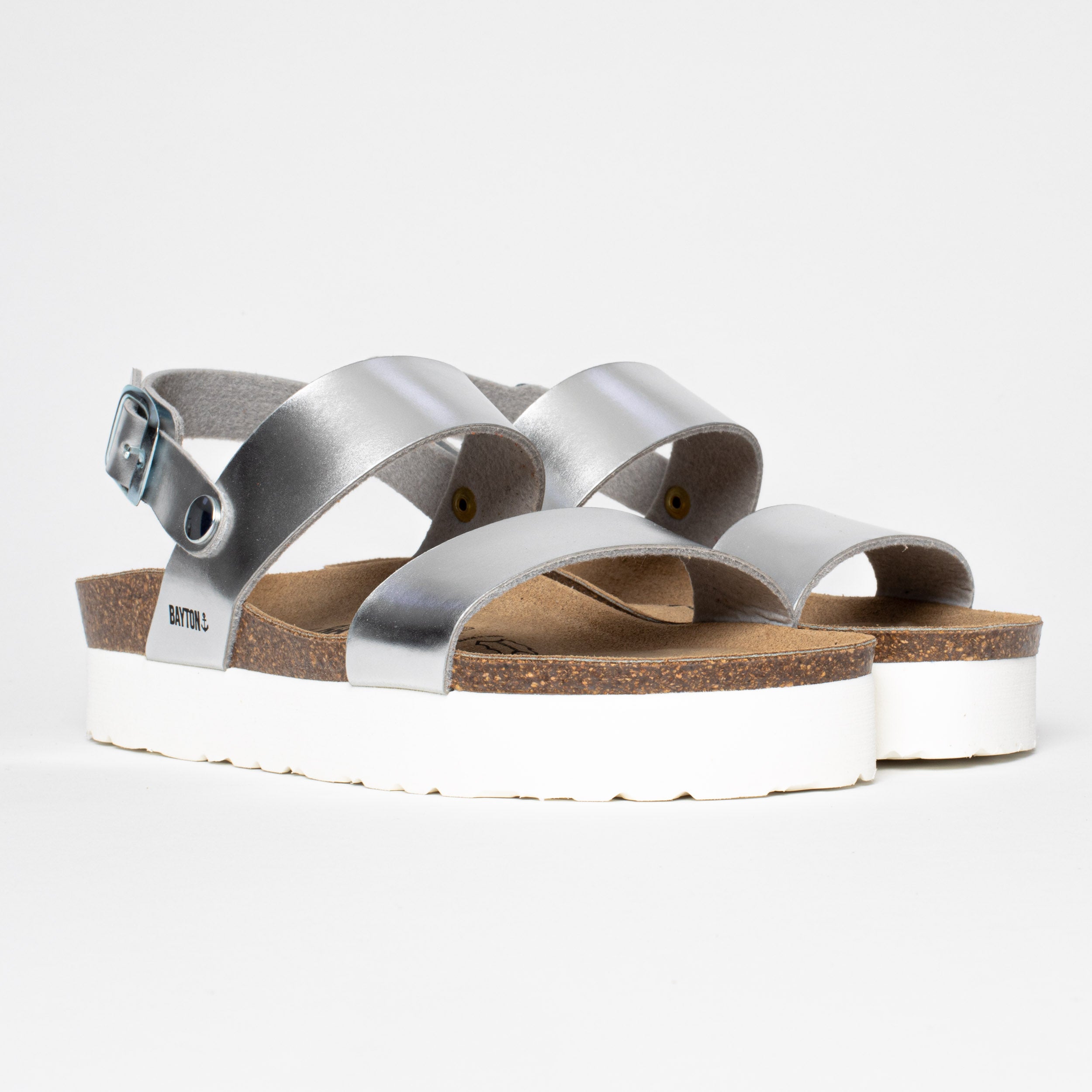 Gladstone Silver Platform Sandals