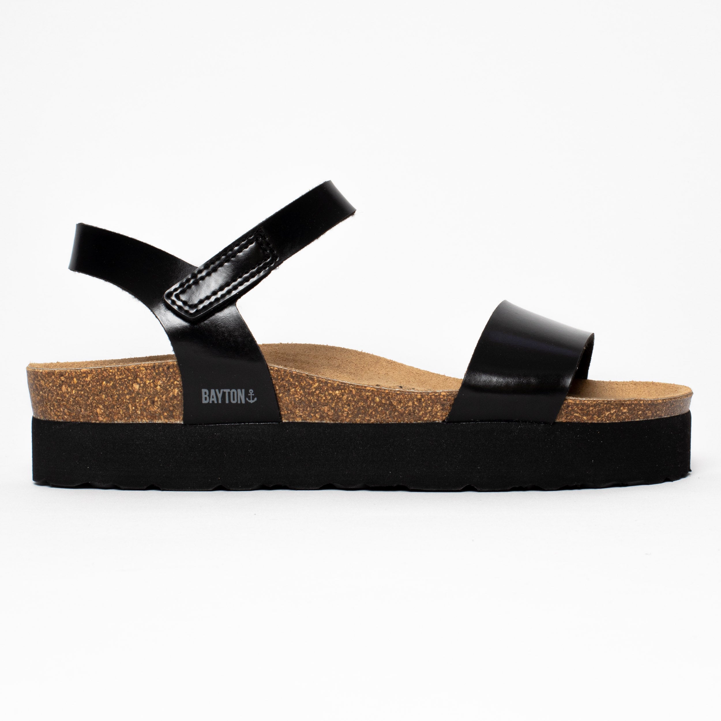 Almeria Black Platform Sandals