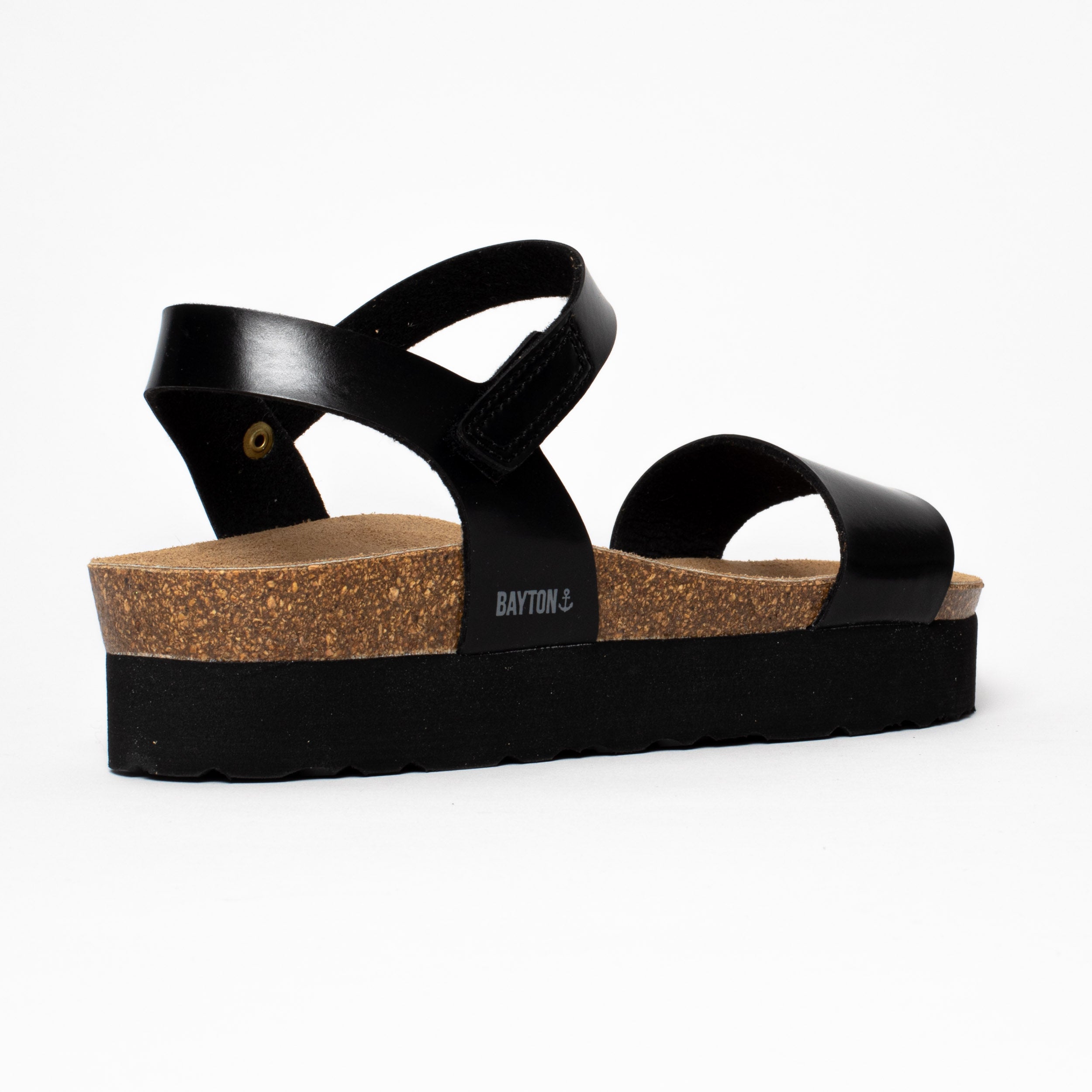 Almeria Black Platform Sandals