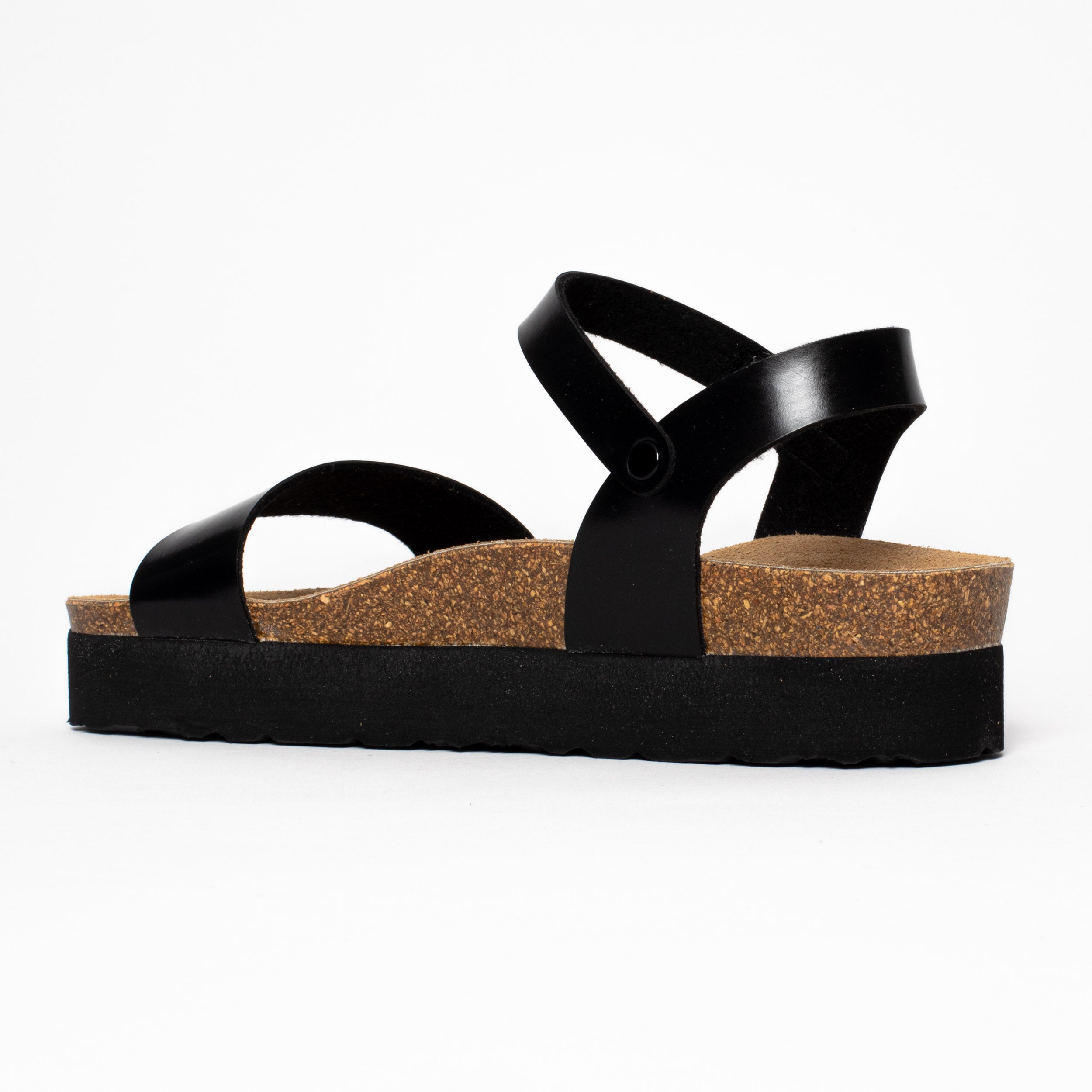 Almeria Black Platform Sandals