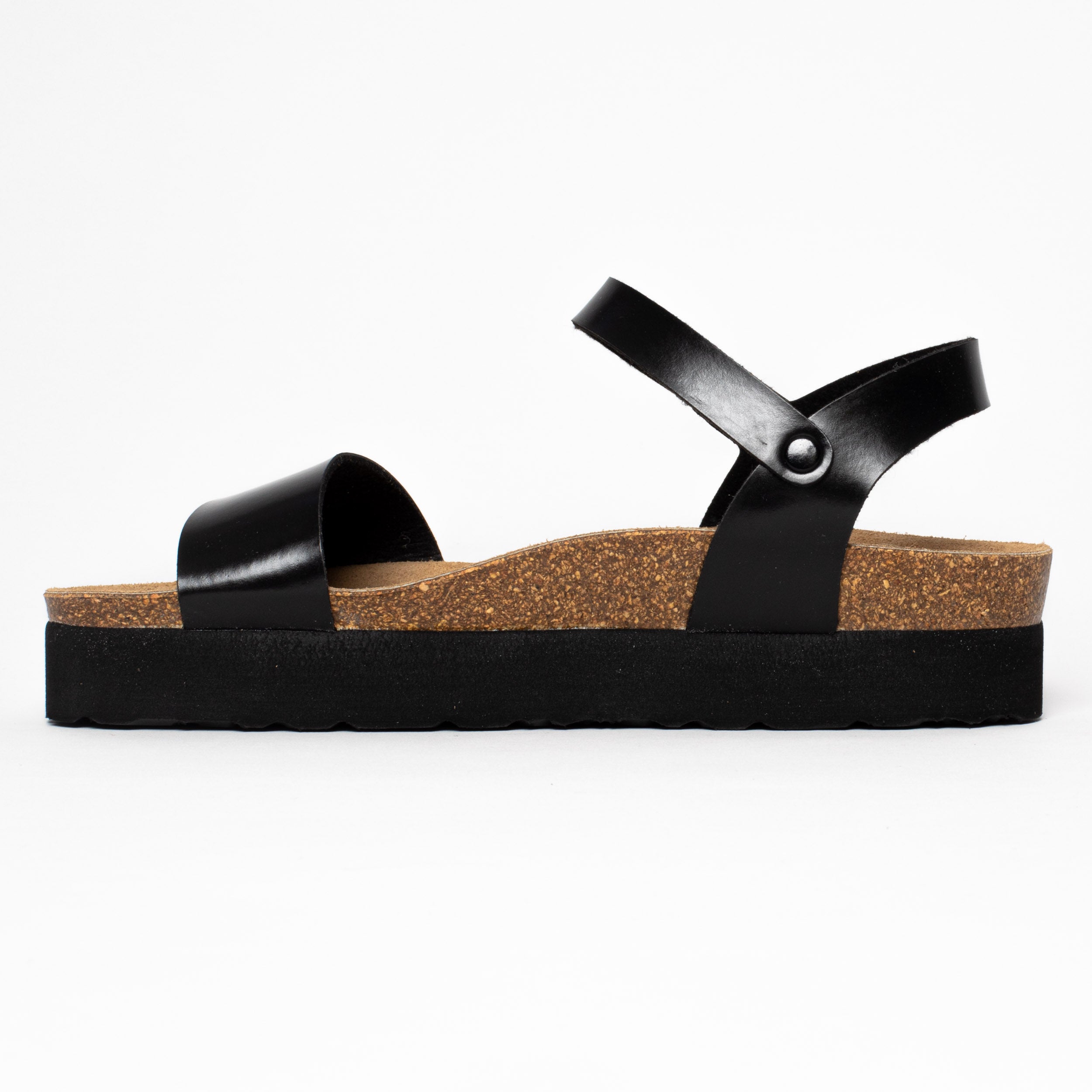 Almeria Black Platform Sandals