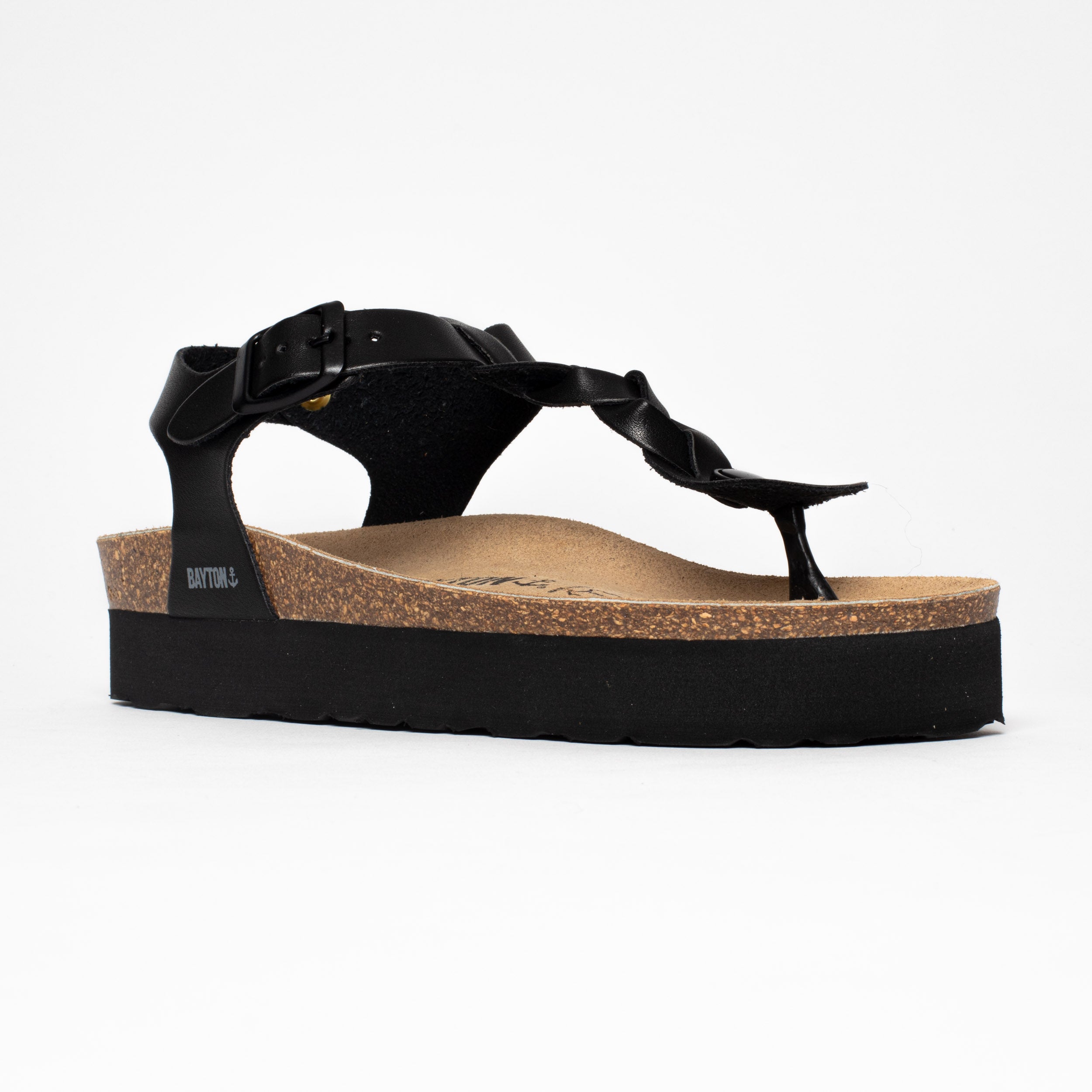 Badajoz Black Platform Sandals