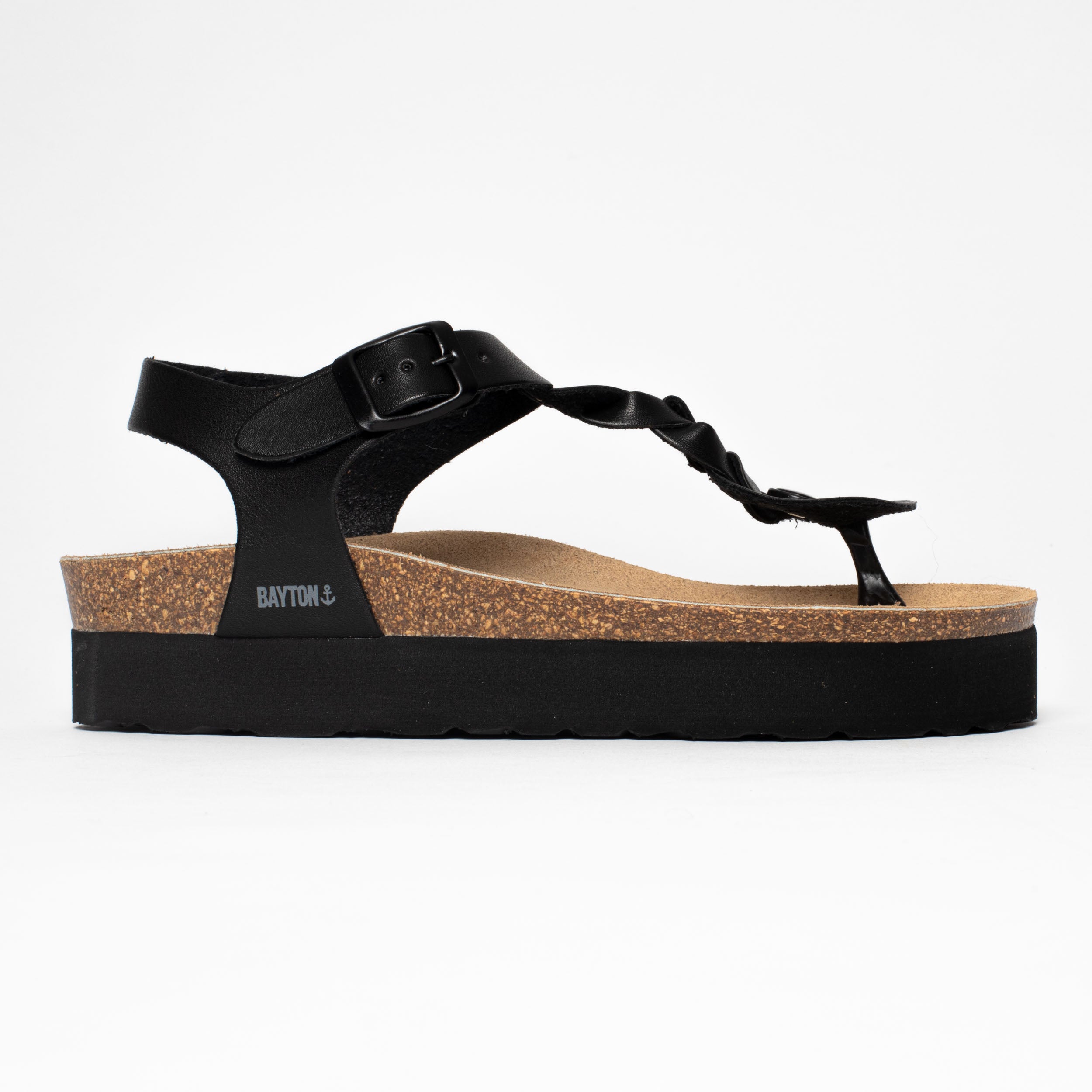 Badajoz Black Platform Sandals