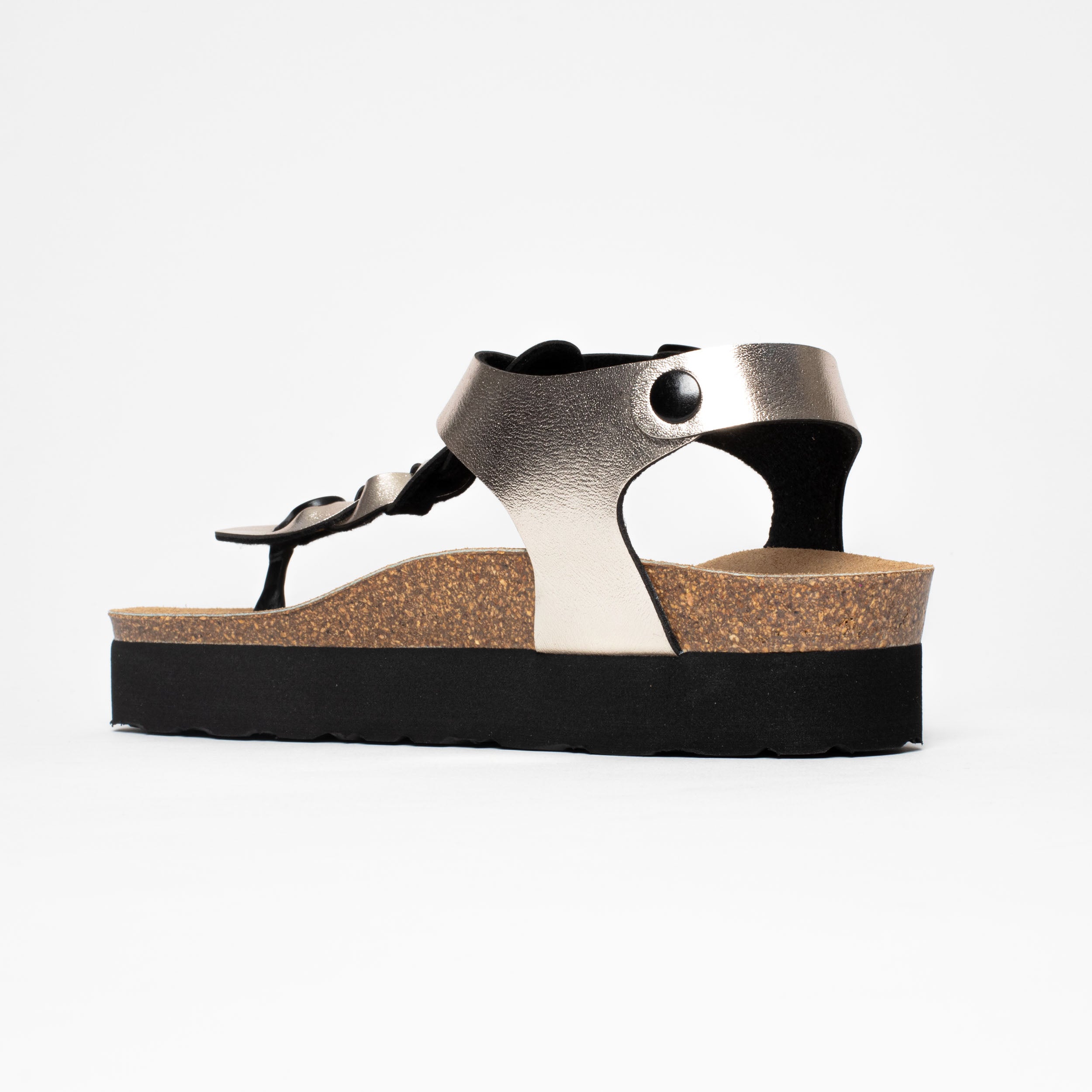 Badajoz Light Gold Platform Sandals