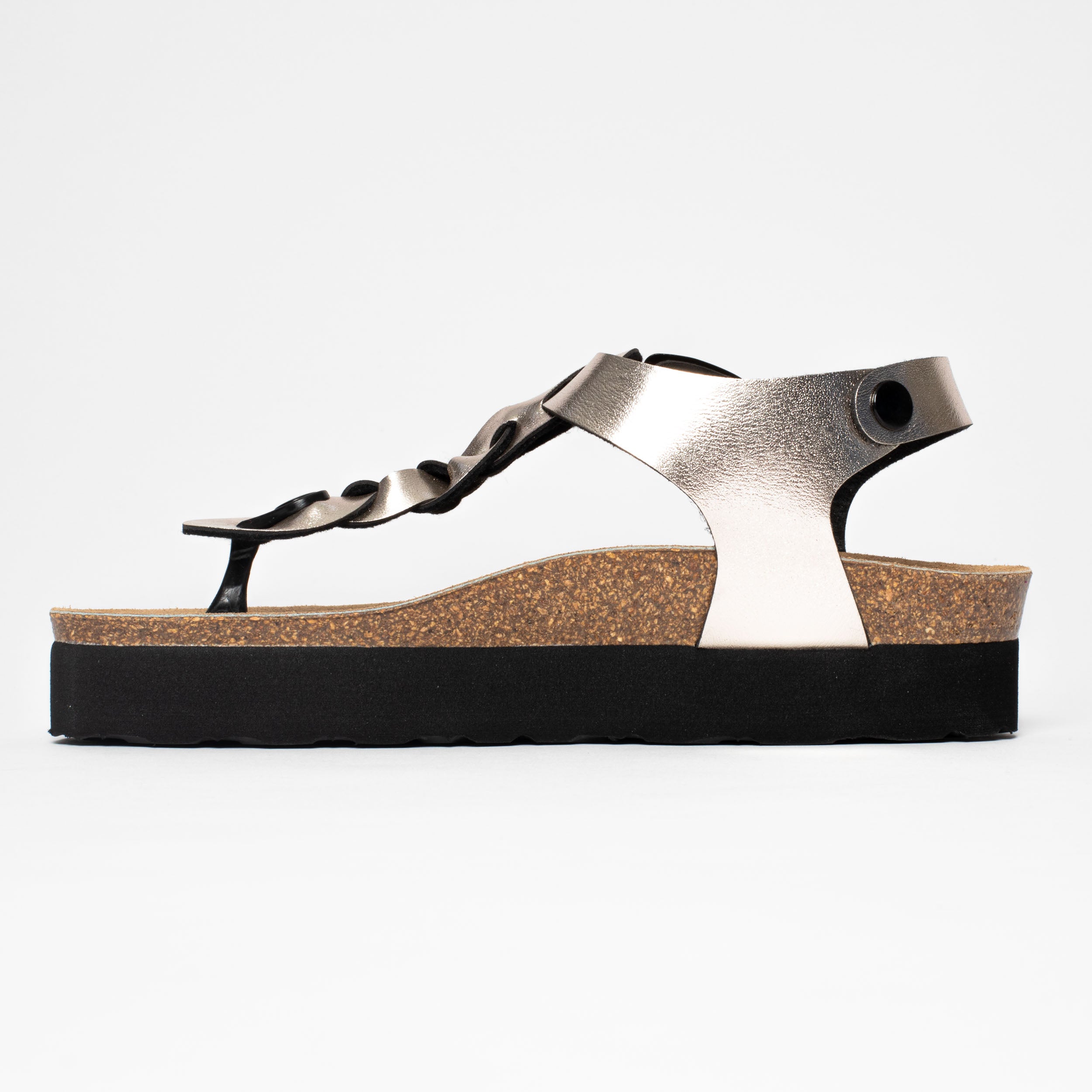 Badajoz Light Gold Platform Sandals