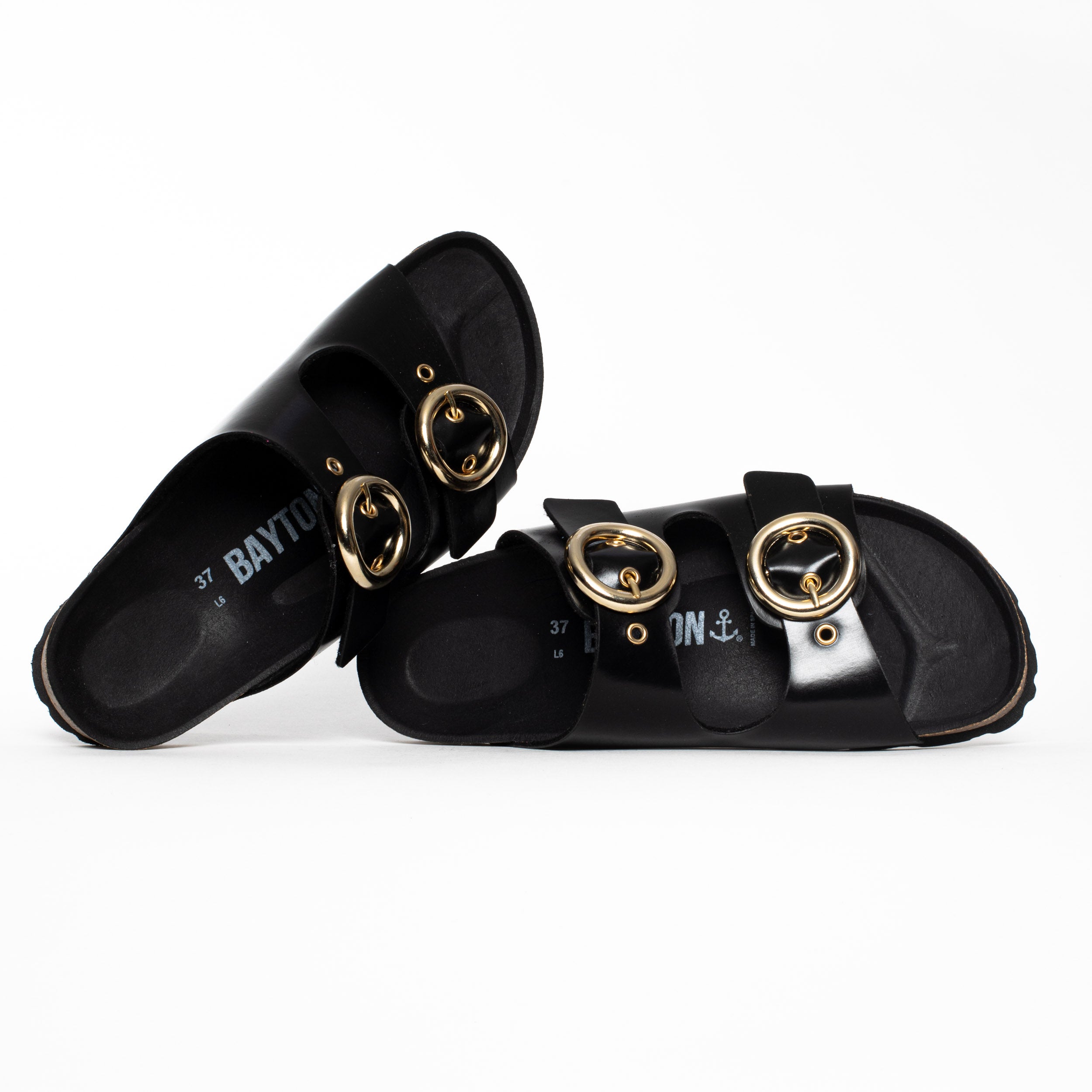 Ceuta Black 2 Strap Sandals