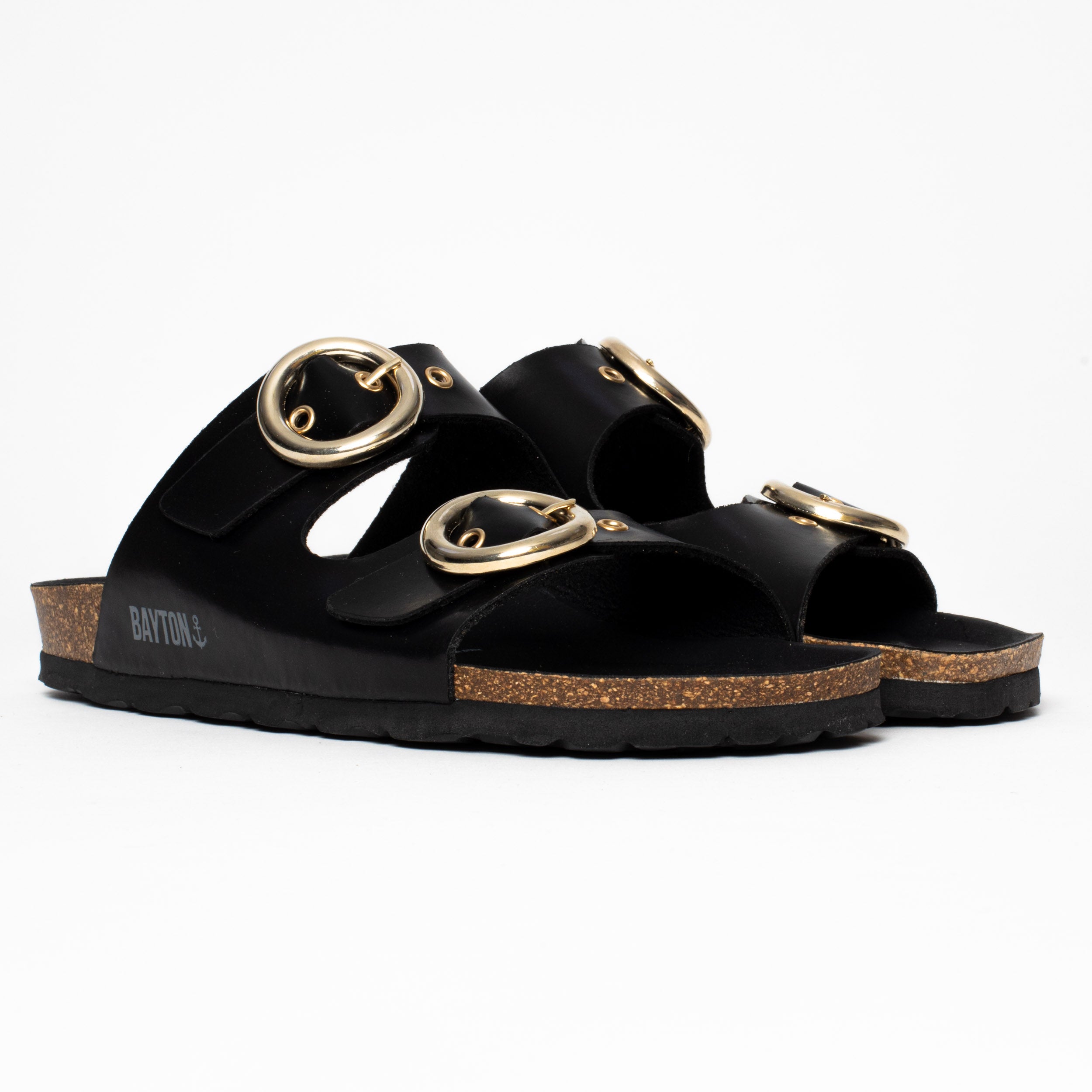 Ceuta Black 2 Strap Sandals