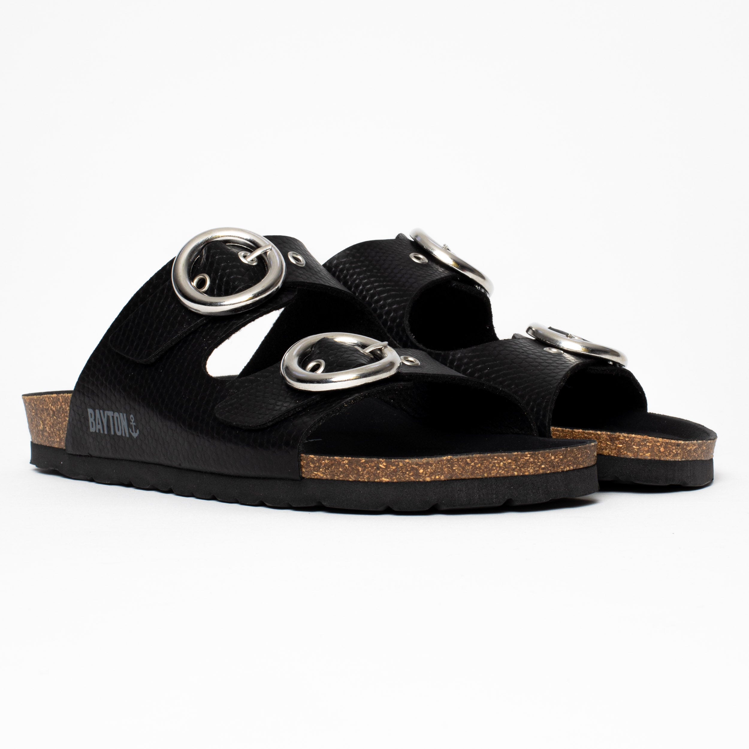 Ceuta Black 2 Strap Sandals