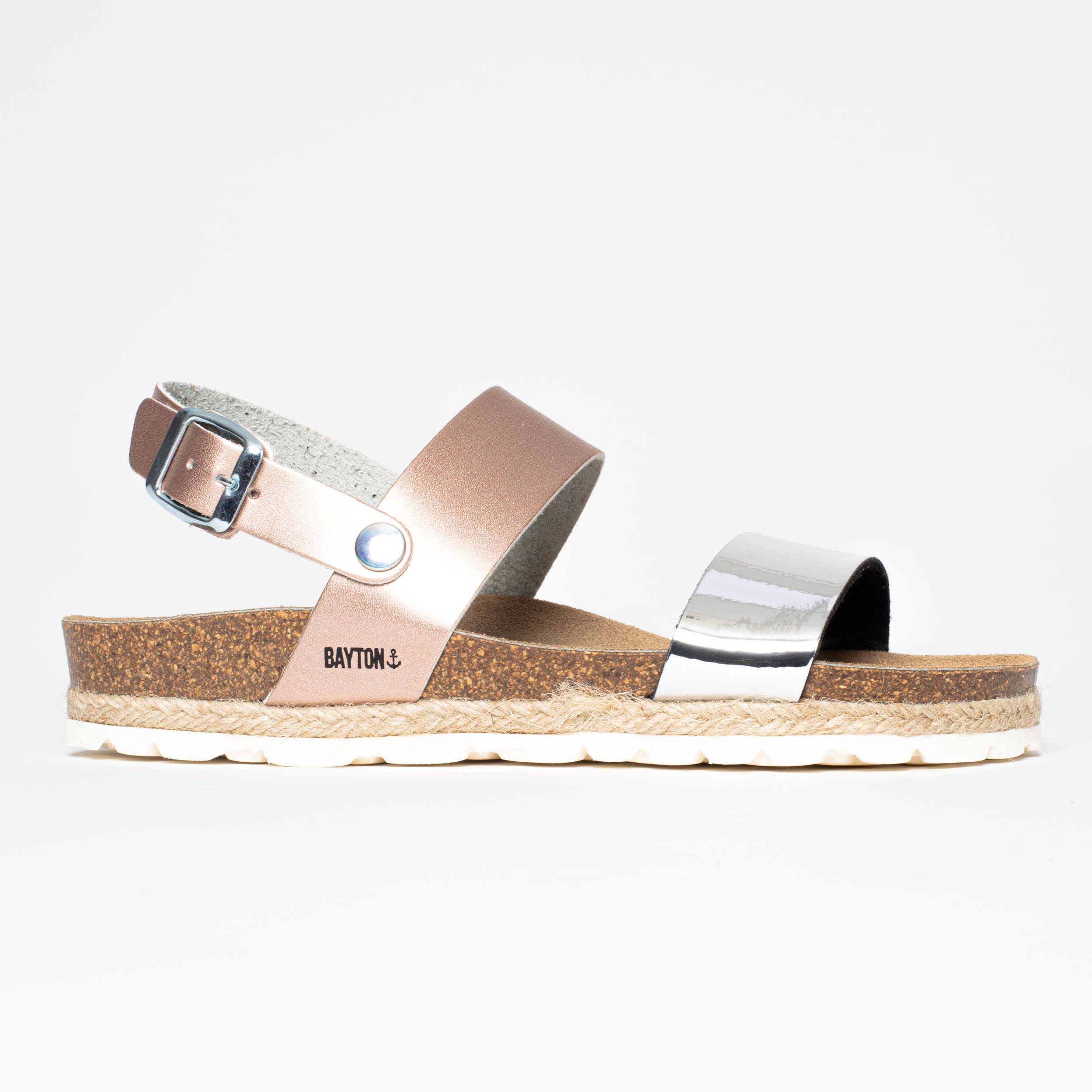 Silver Tone Multi-Strap Sandals