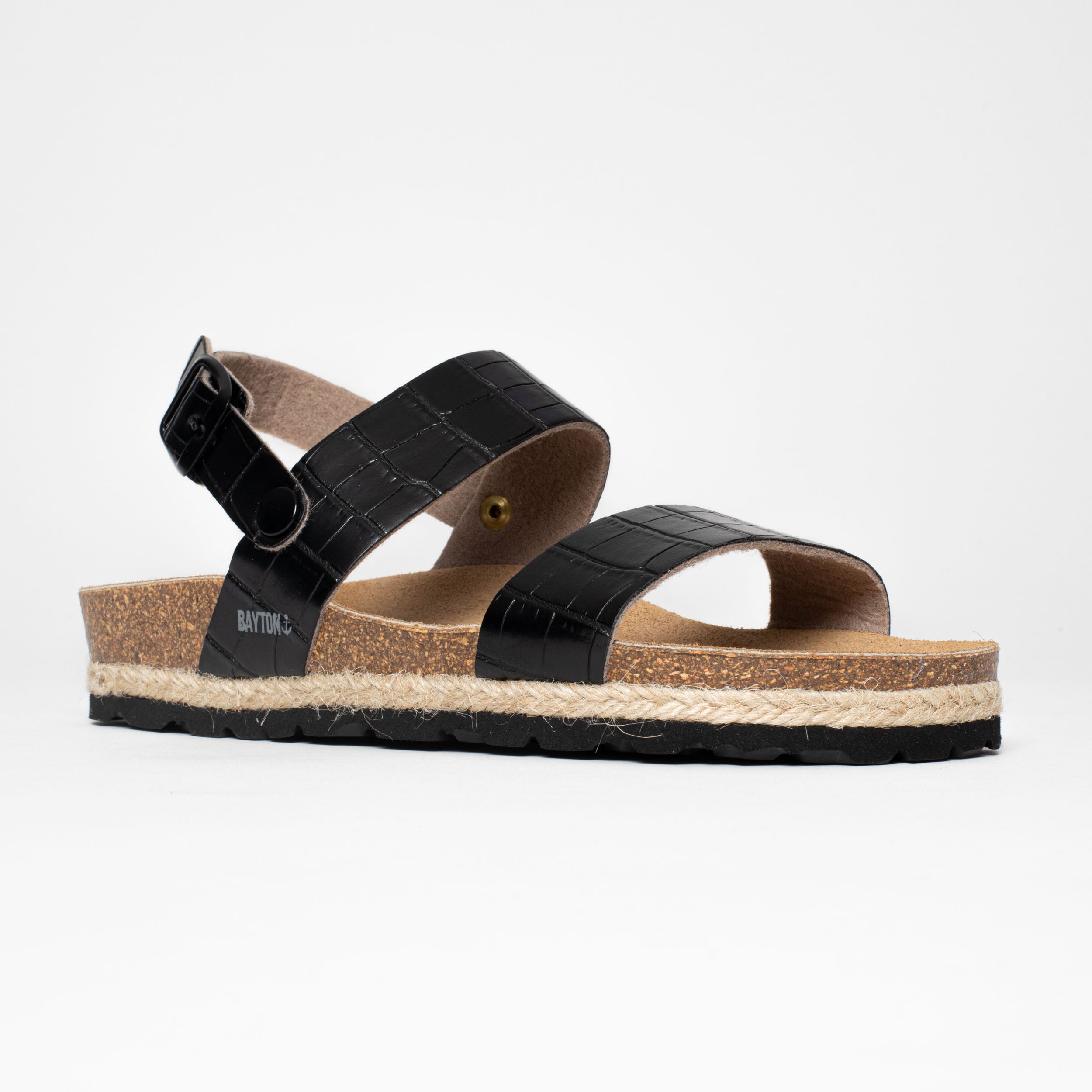 Tone Black Multi-Strap Sandals