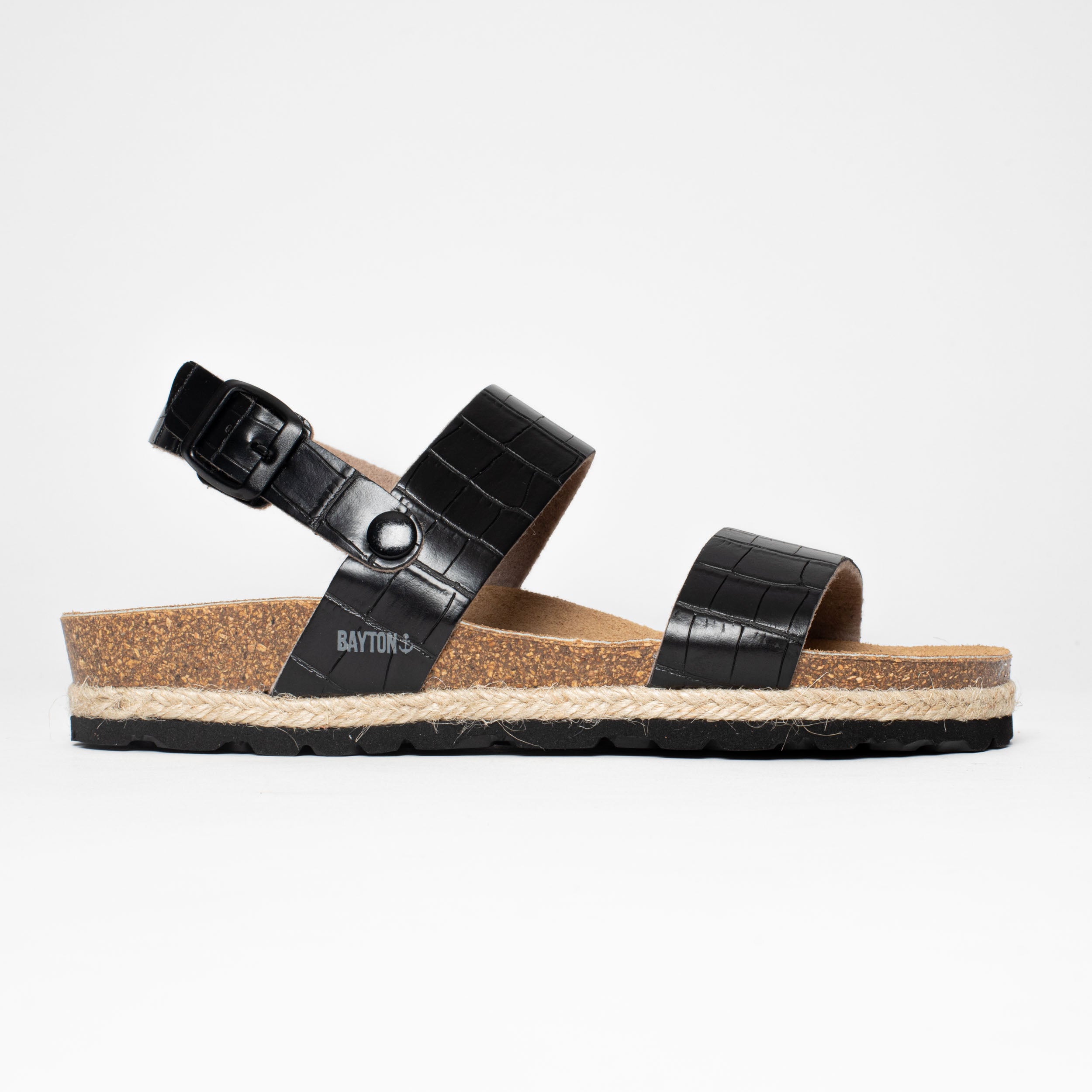 Tone Black Multi-Strap Sandals