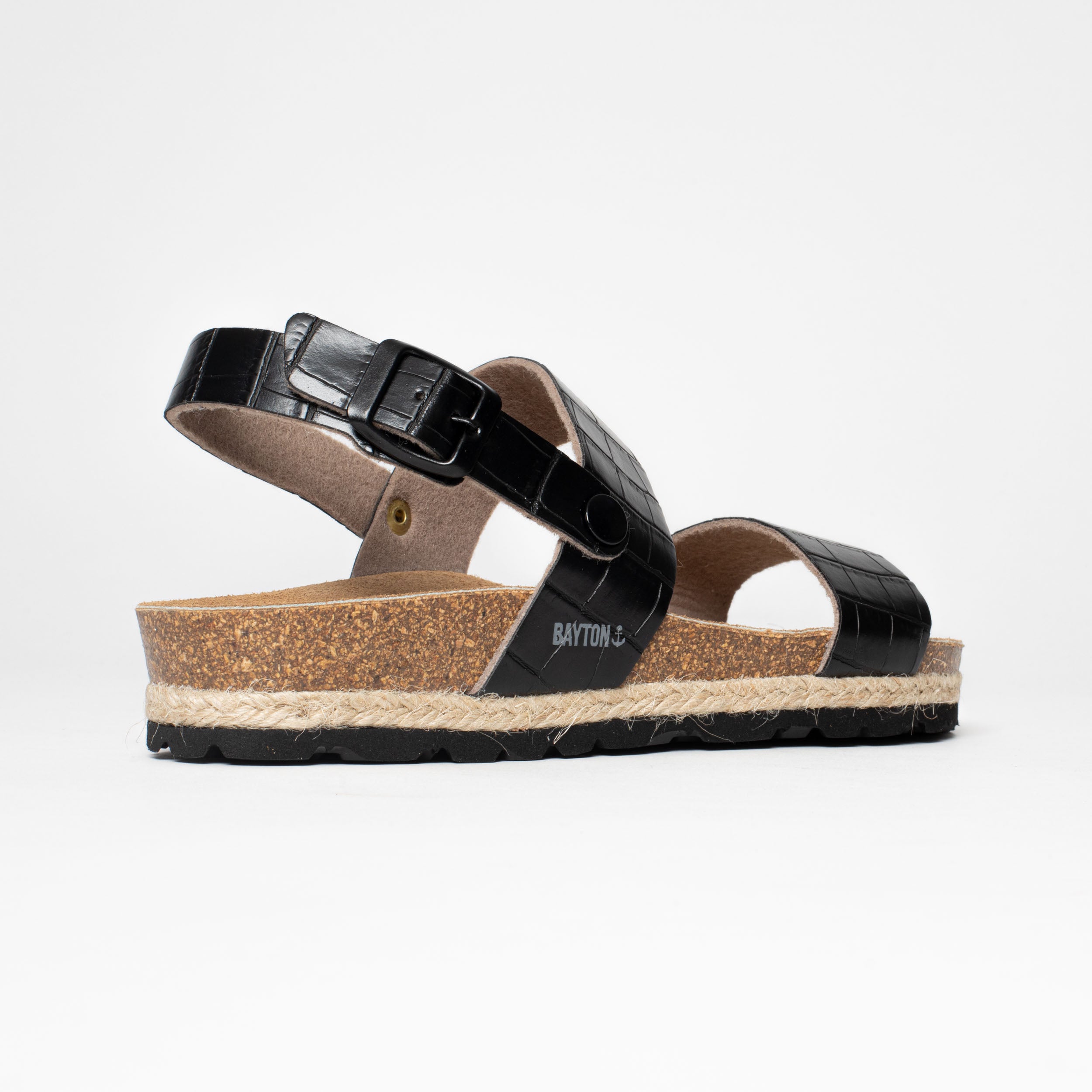 Tone Black Multi-Strap Sandals