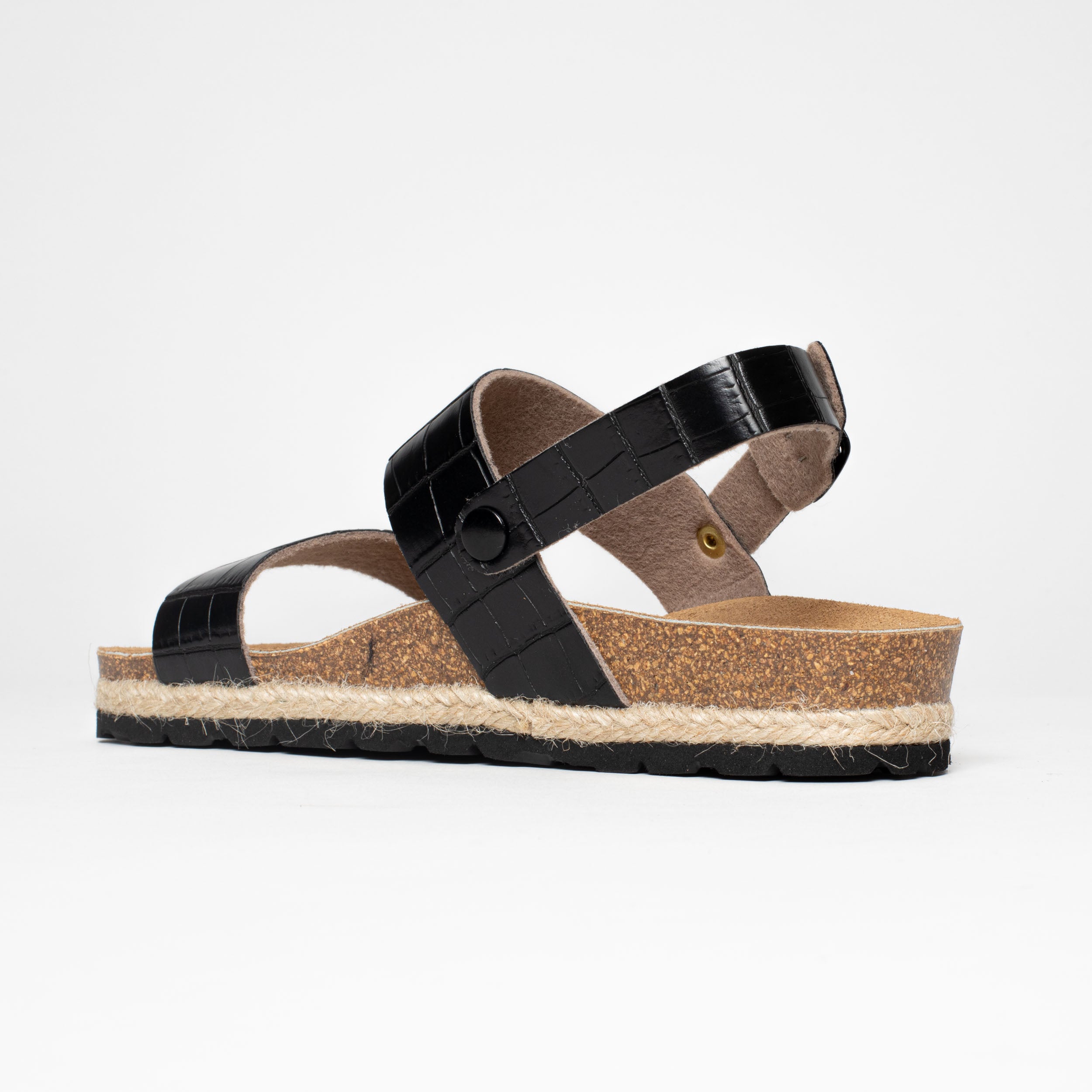 Tone Black Multi-Strap Sandals