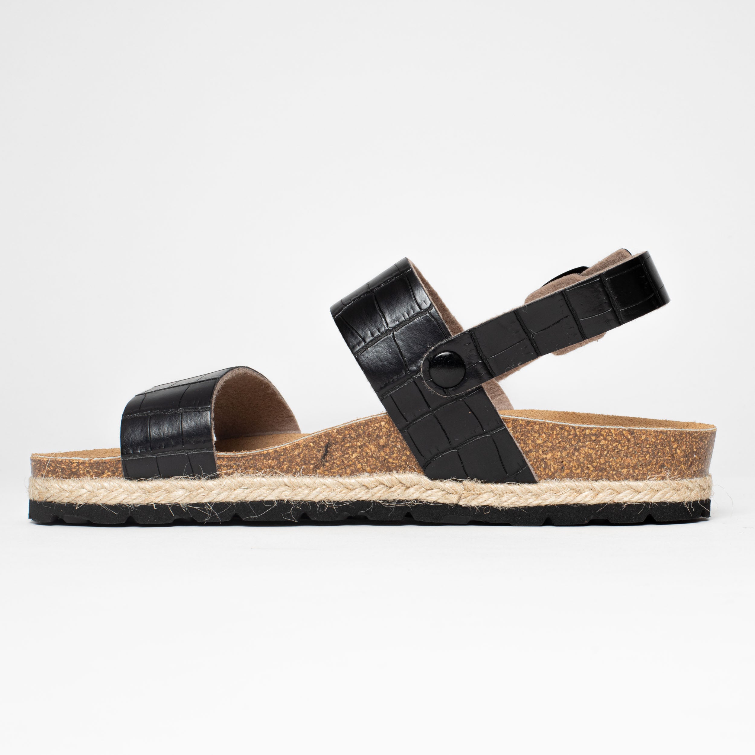 Tone Black Multi-Strap Sandals