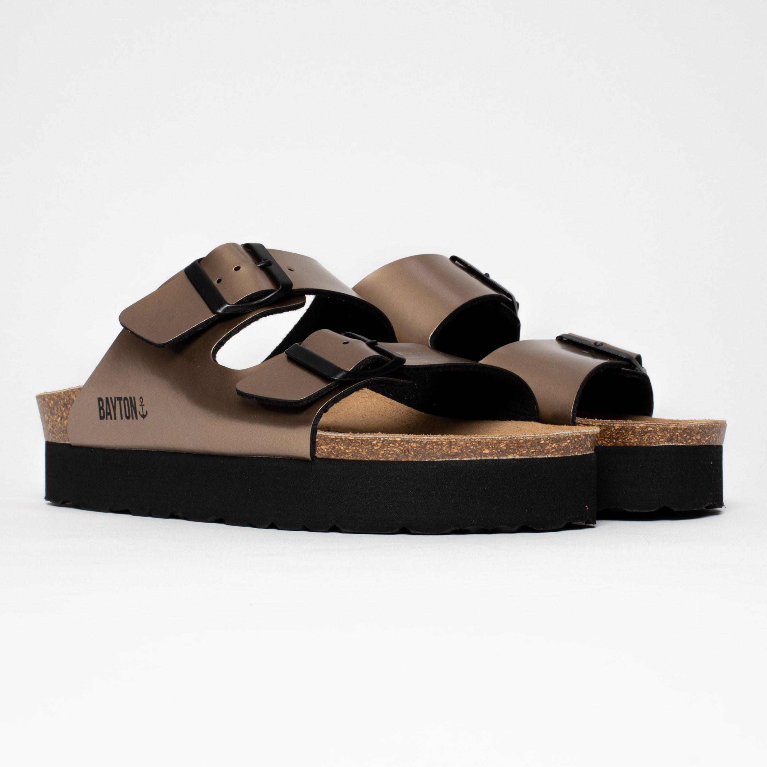 Gold Hawaii 2 Strap Platform Sandals