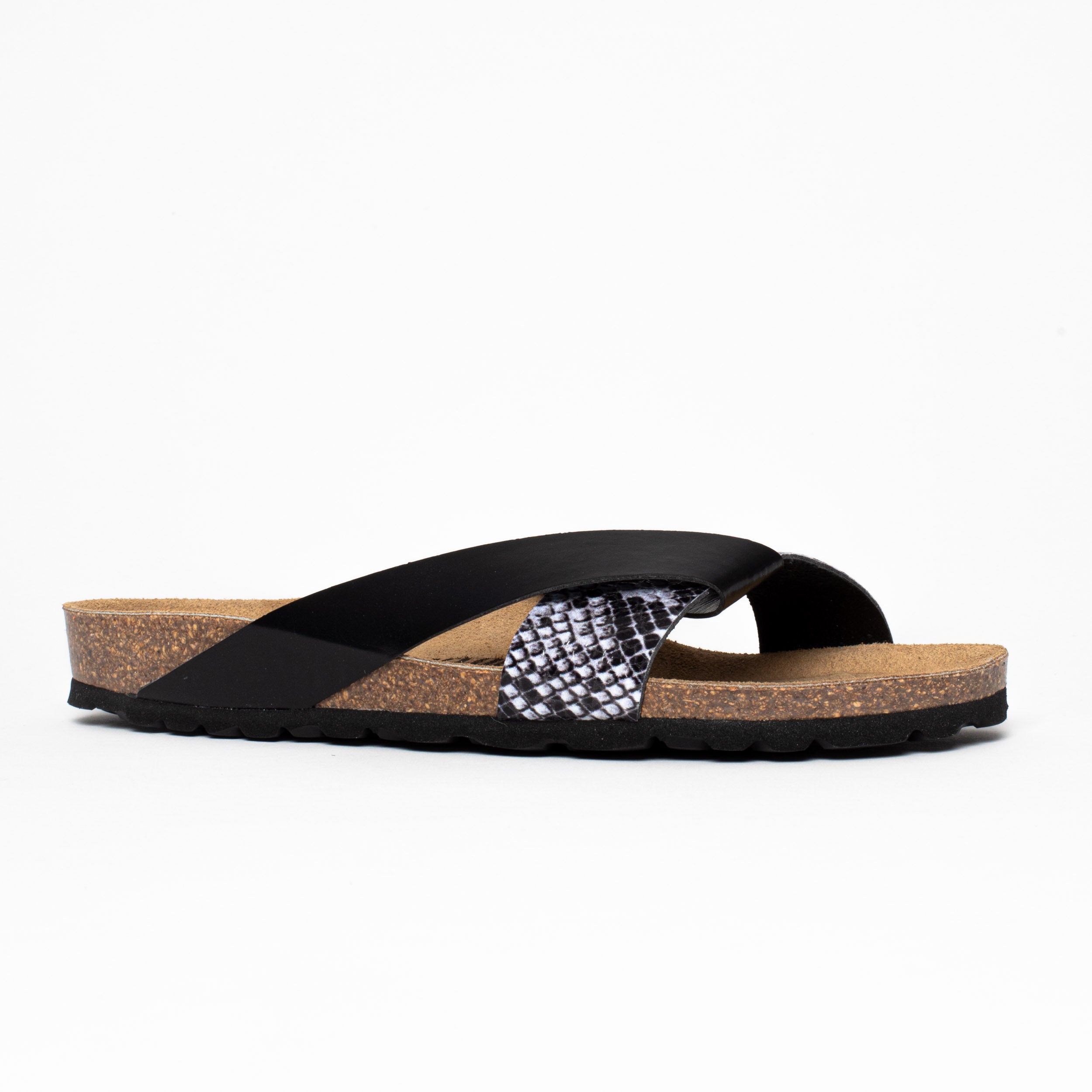 Mildura Multi-Strap Black 2-Strap Sandals