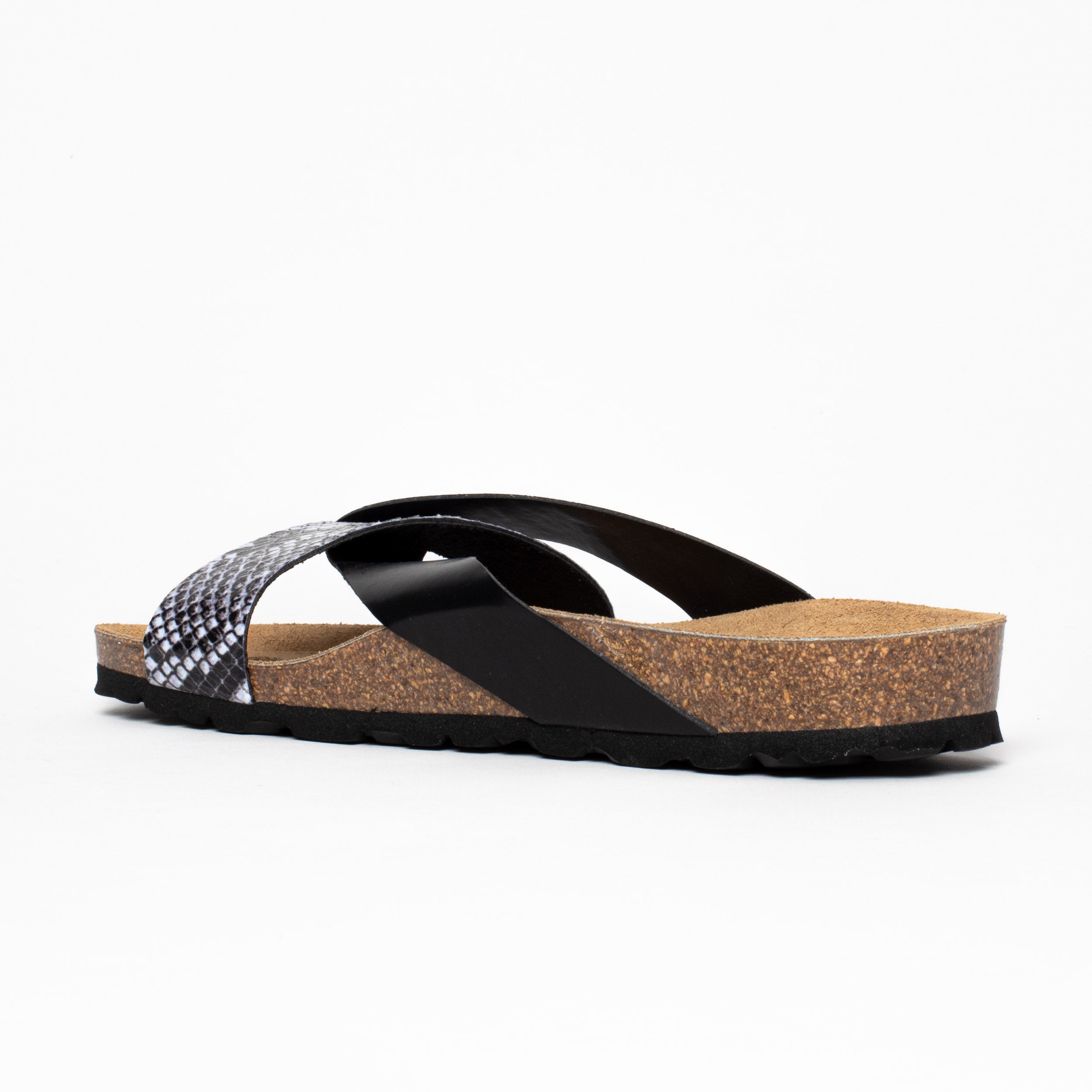 Mildura Multi-Strap Black 2-Strap Sandals