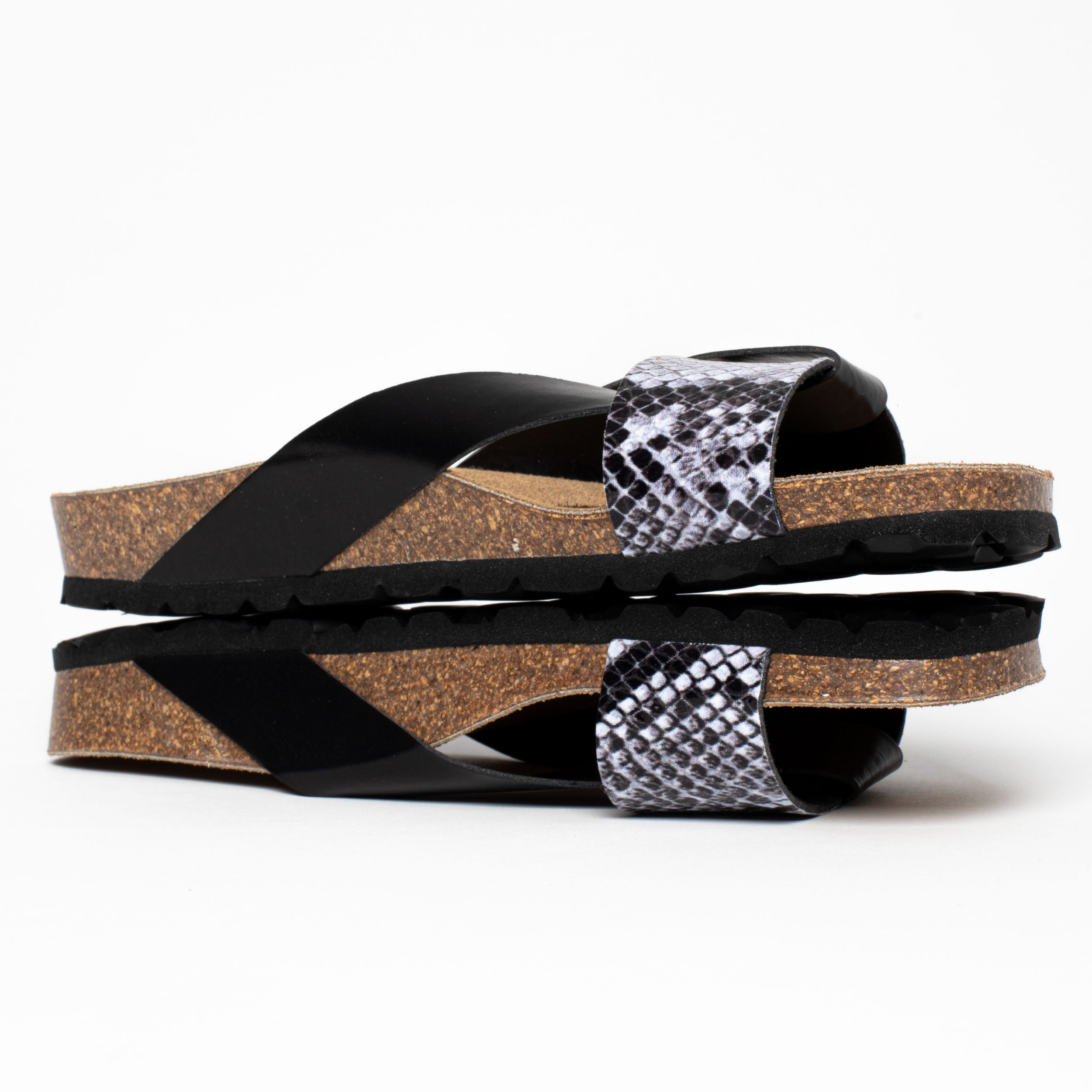 Mildura Multi-Strap Black 2-Strap Sandals