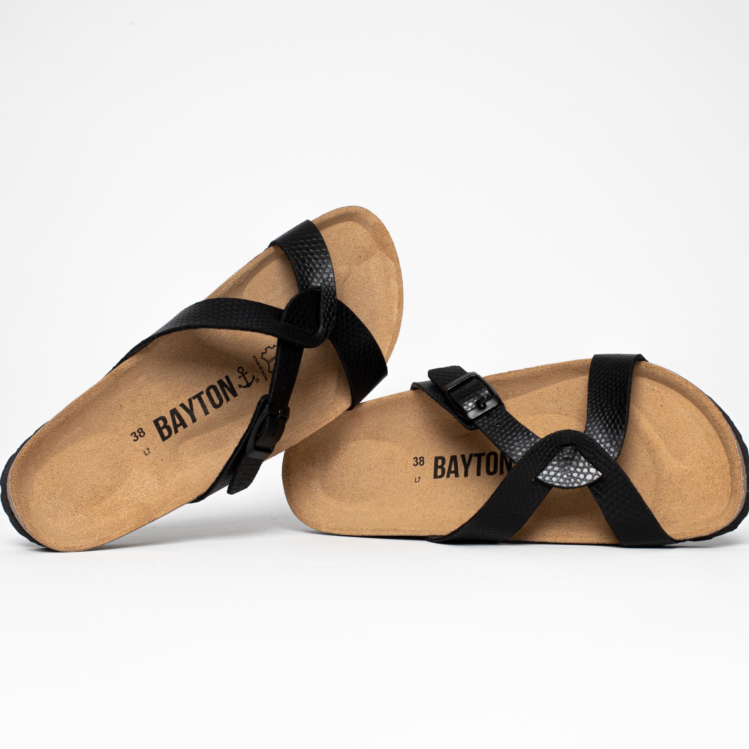 Sebastian Black 2 Strap Sandals