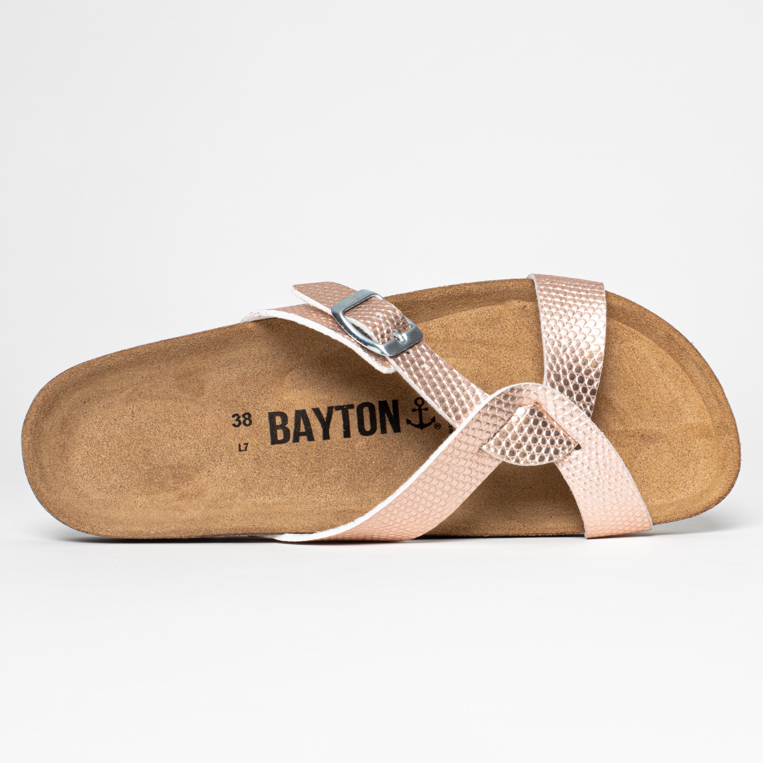 Sebastian Rose Gold 2 Strap Sandals