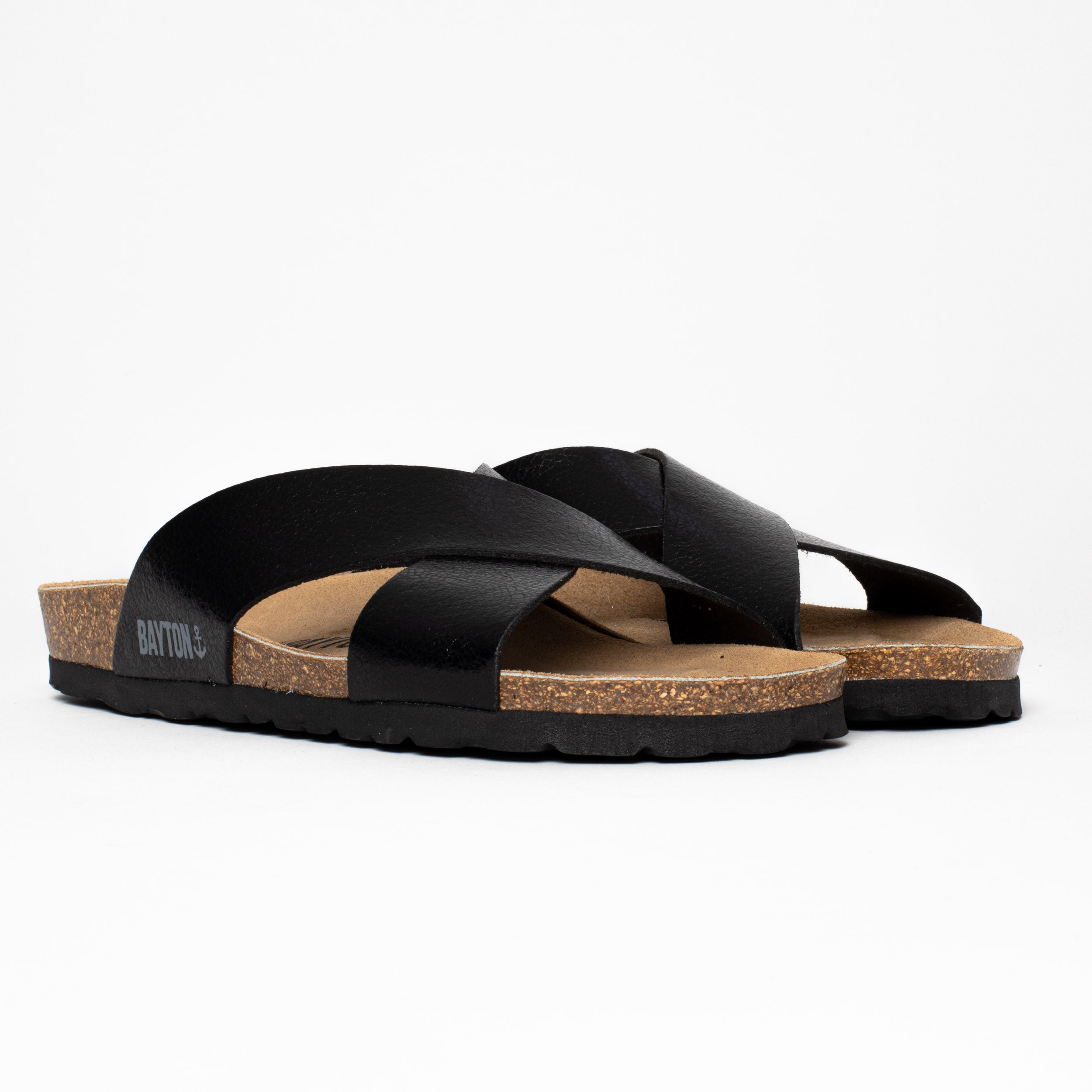 Dallas Black Multi-Strap 2-Strap Sandals