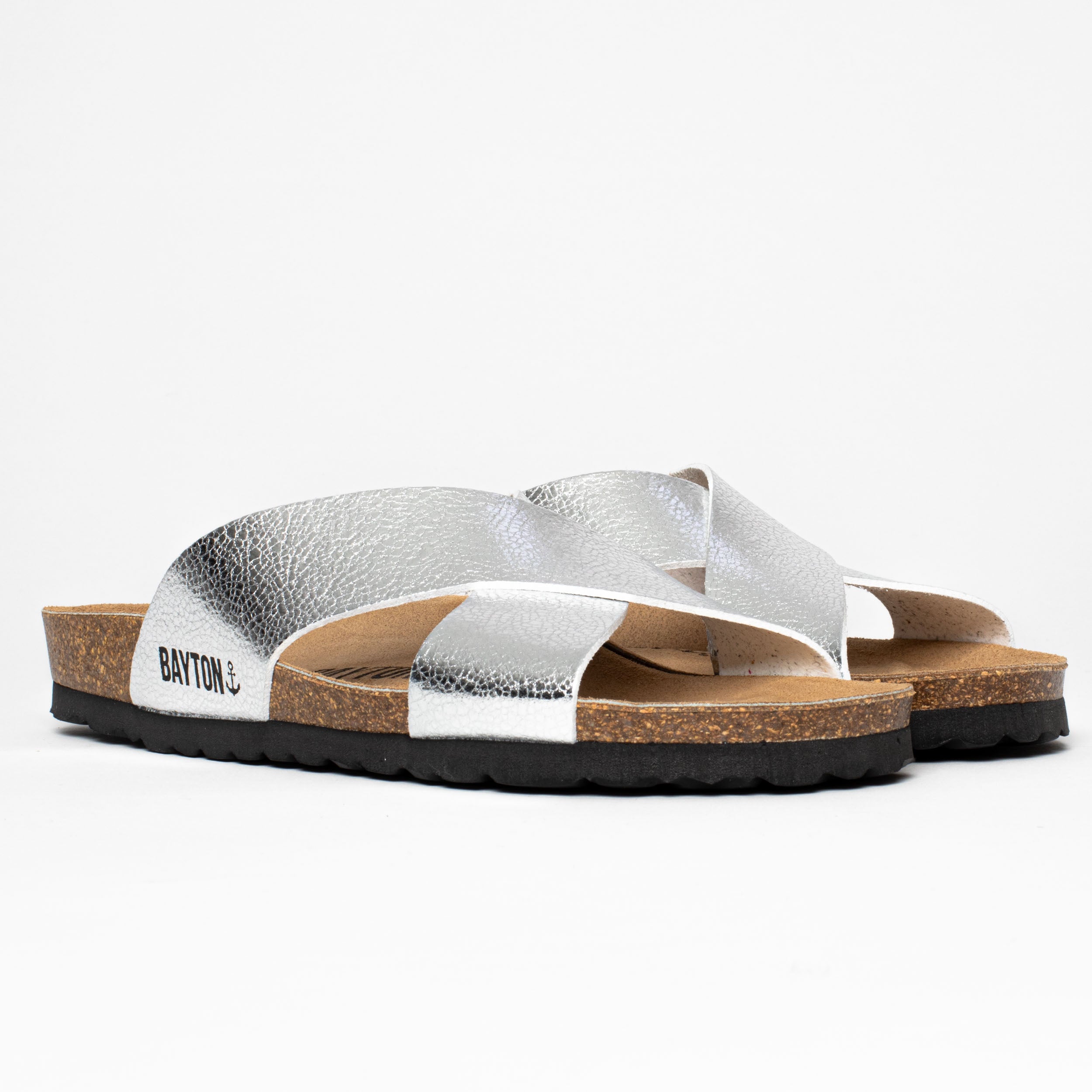 Sandalias Gomera Plata 2 Tiras