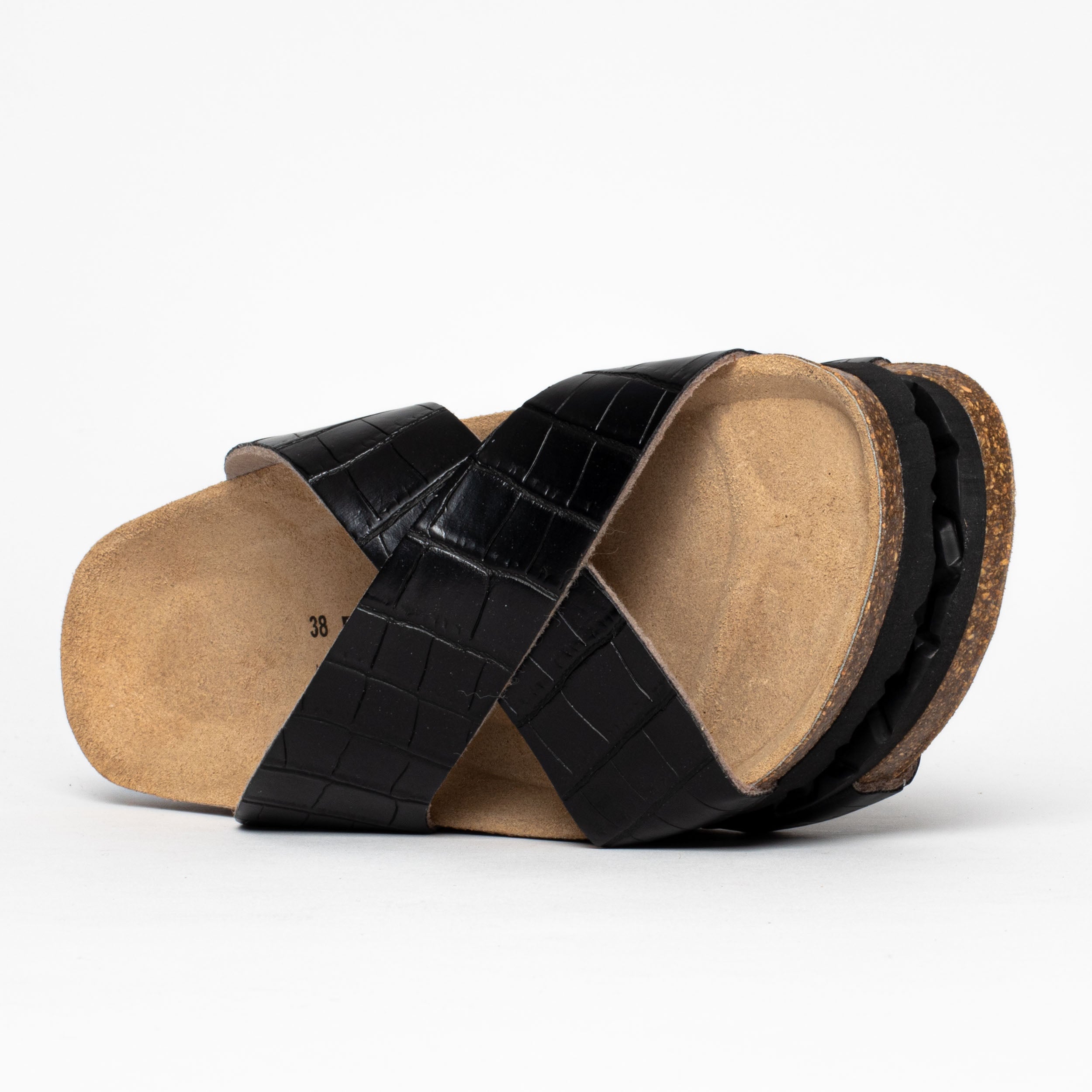 Gomera Black 2 Strap Sandals