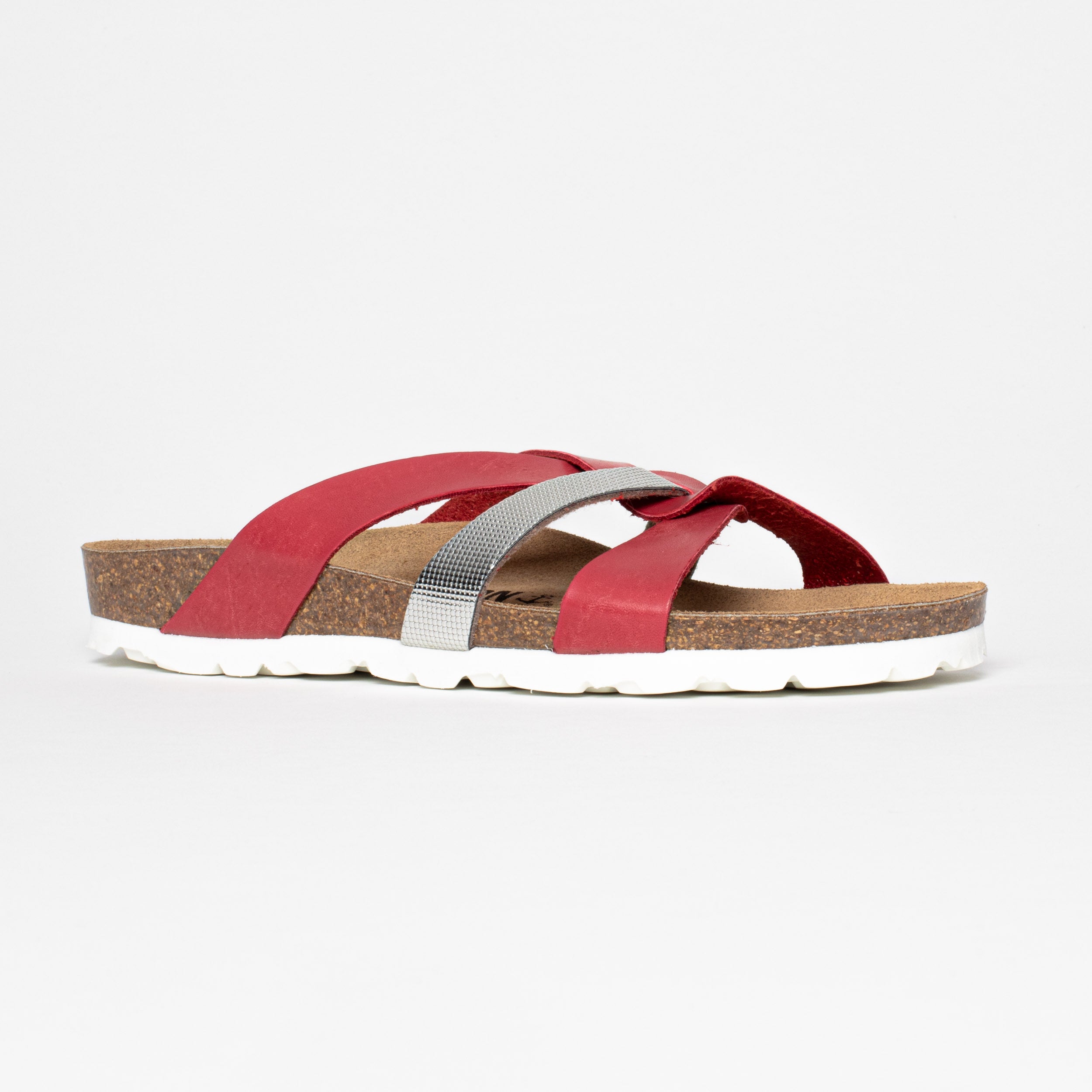 Santander Coral and Grey Multi-Strap Sandals