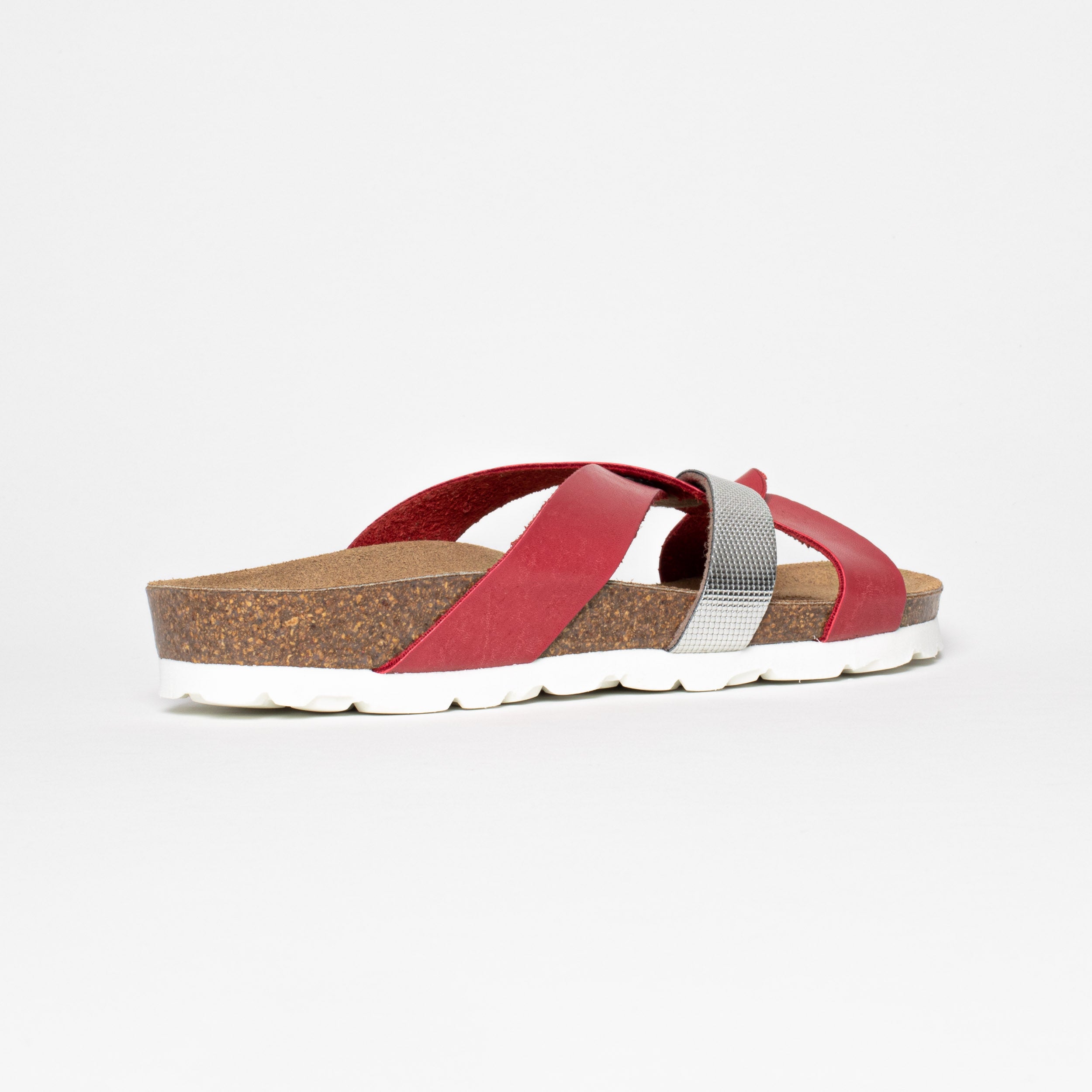 Santander Coral and Grey Multi-Strap Sandals