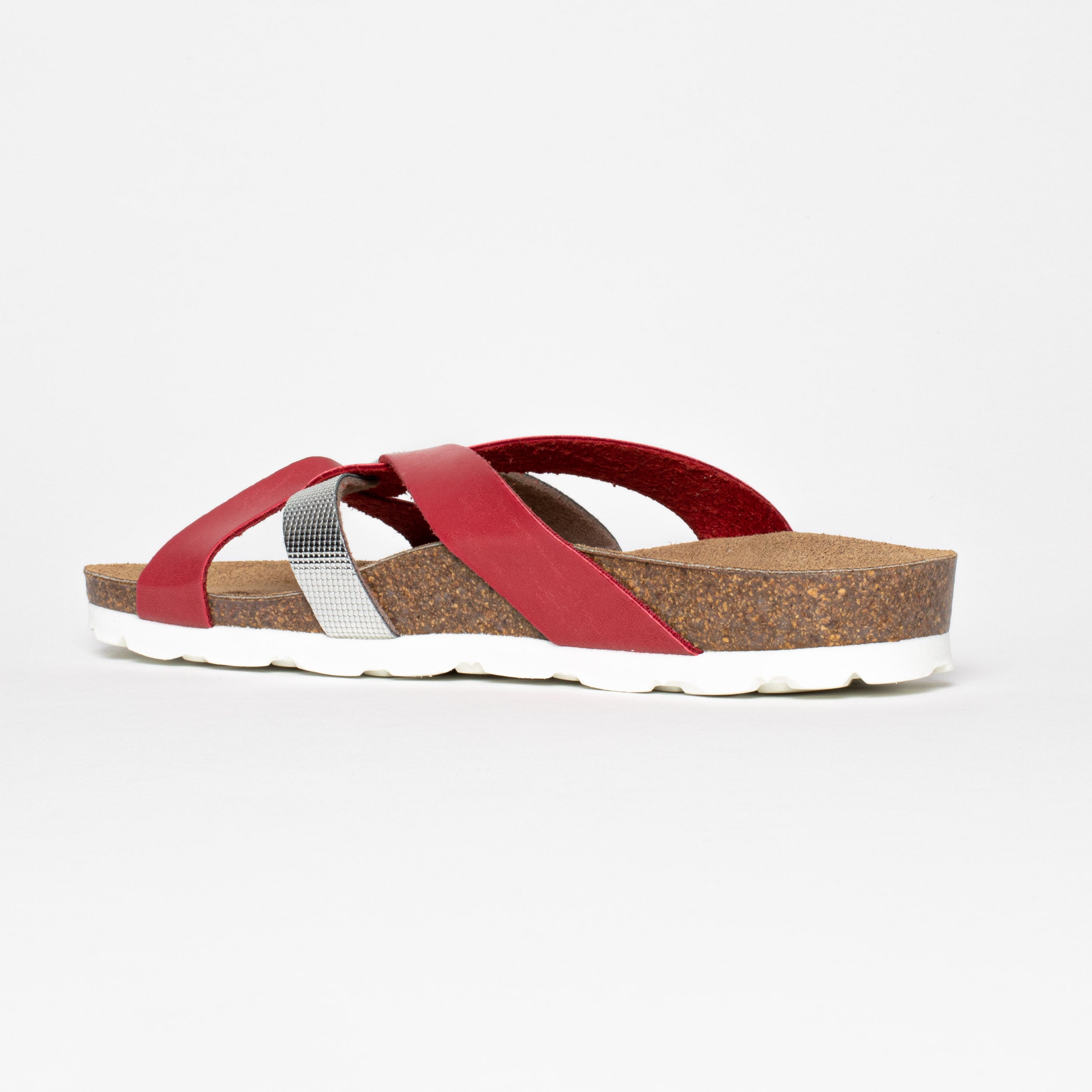 Santander Coral and Grey Multi-Strap Sandals