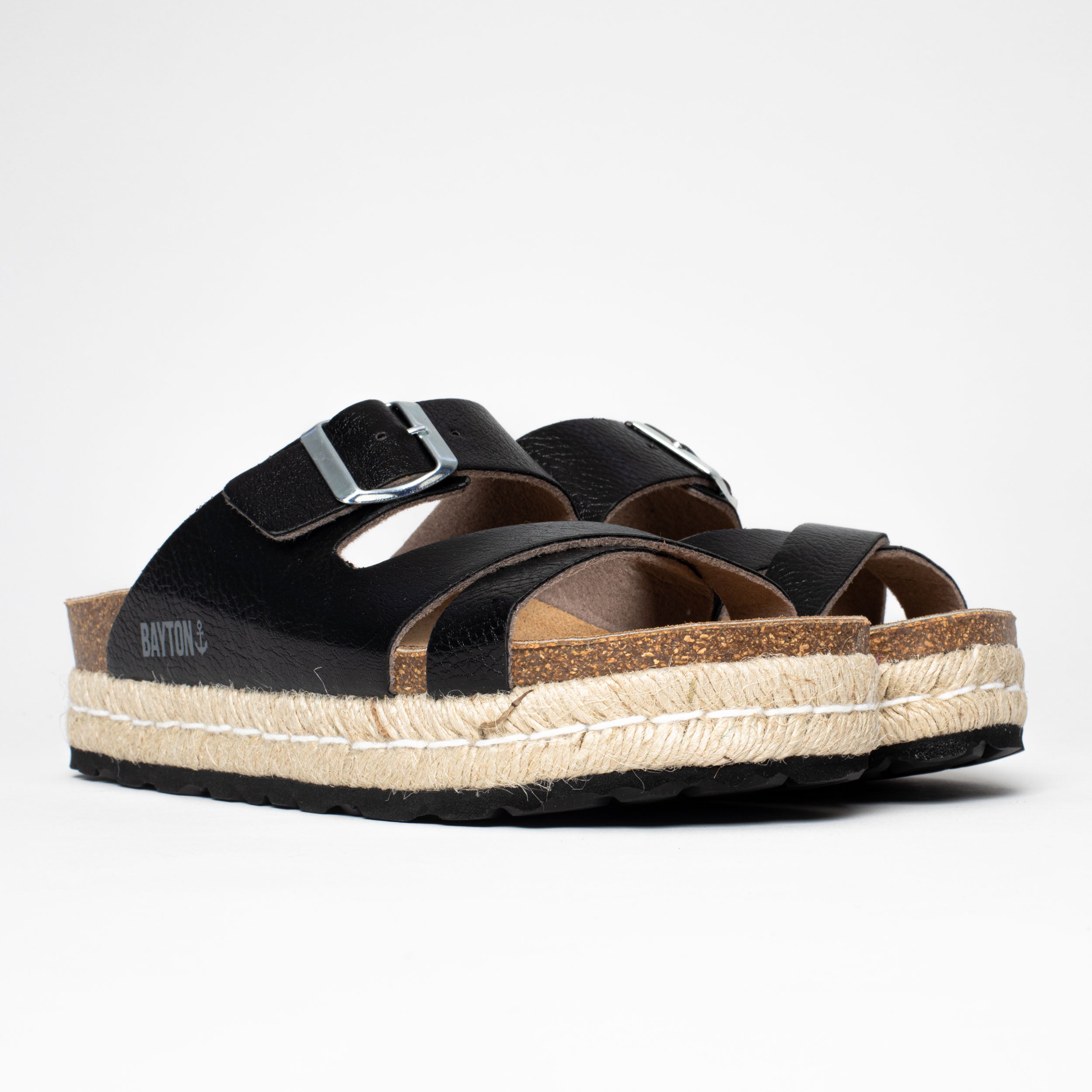 Tenerife Rope Black Platform Sandals