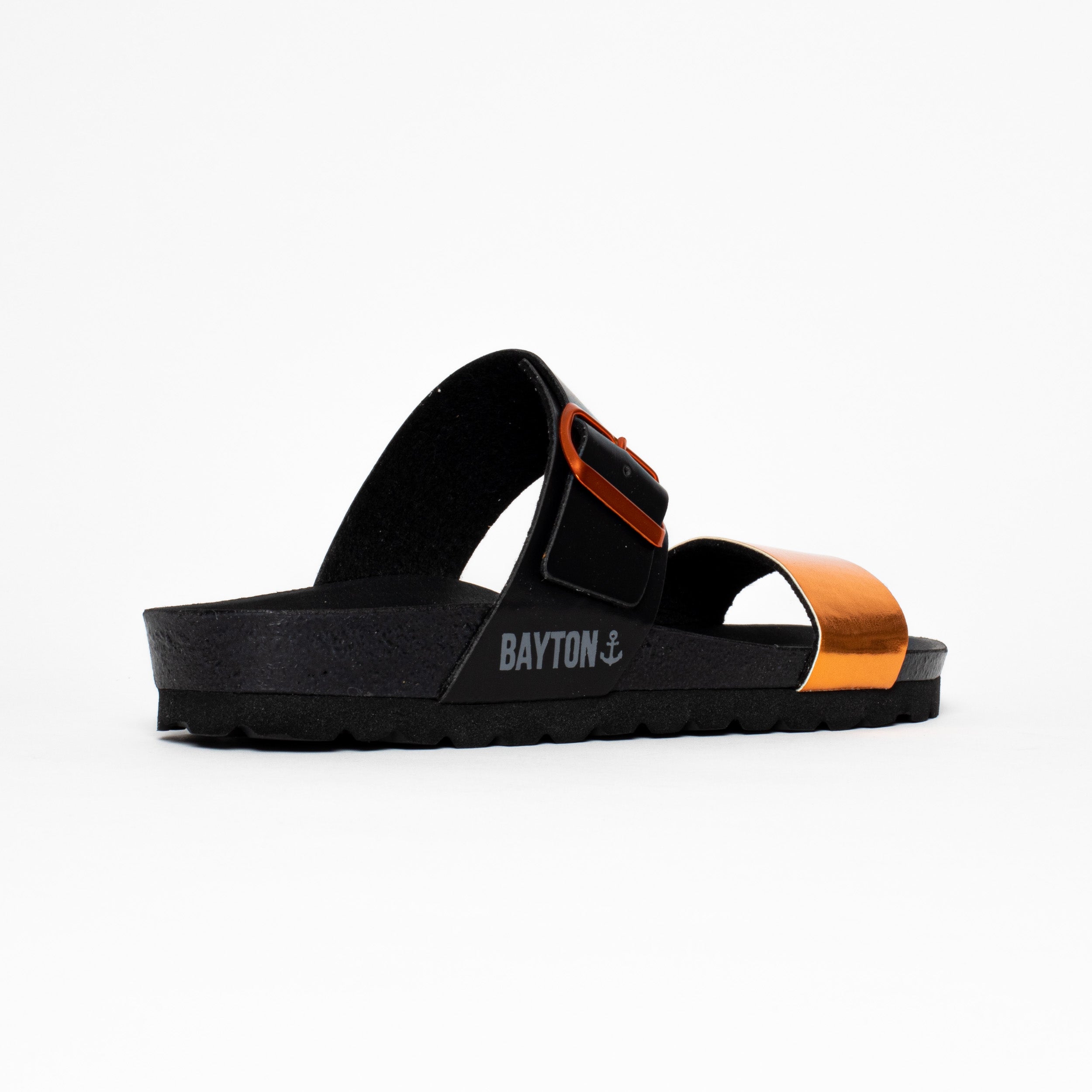 Sandalias Valence de 2 tiras en naranja y negro