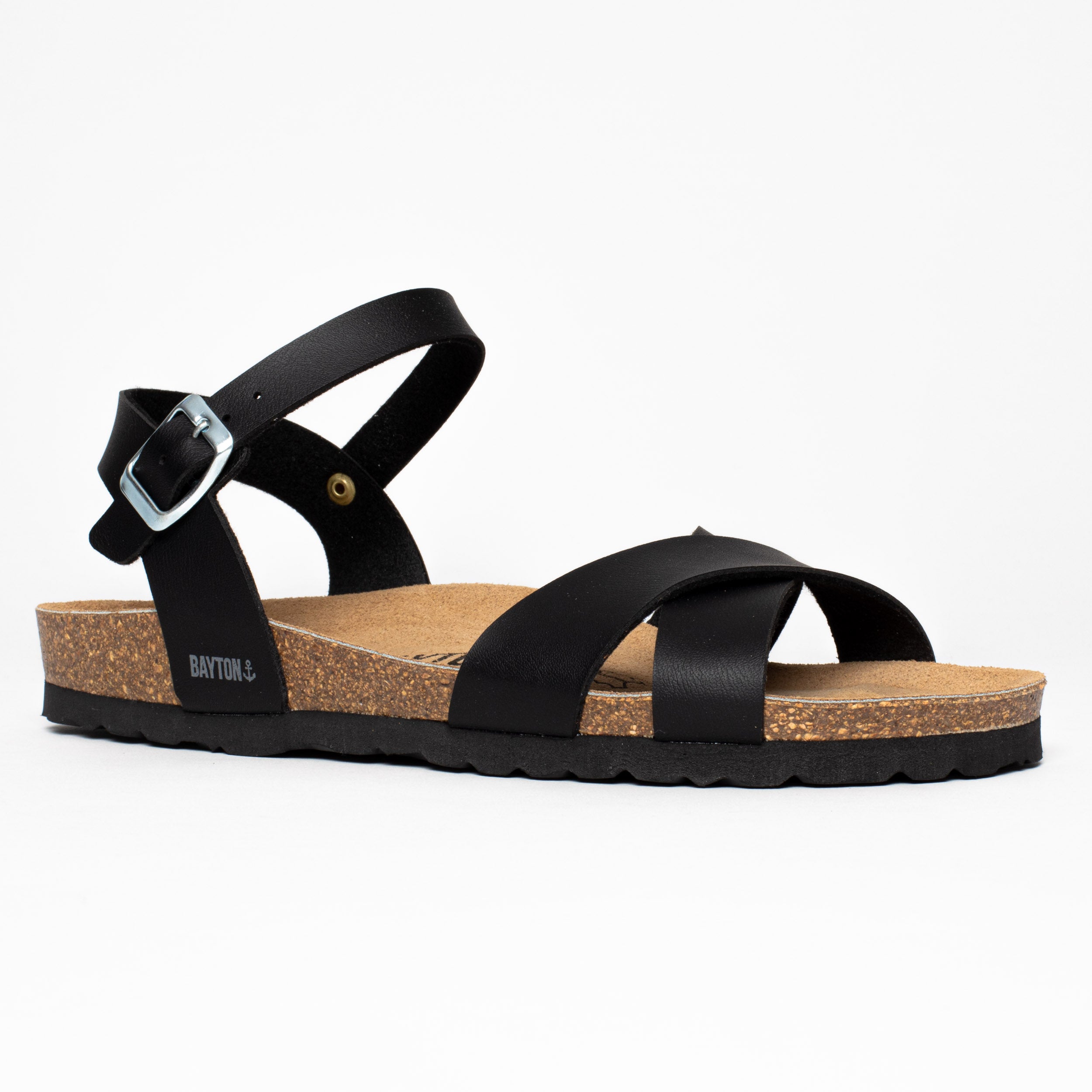 Vallado Black Multi-Strap Sandals